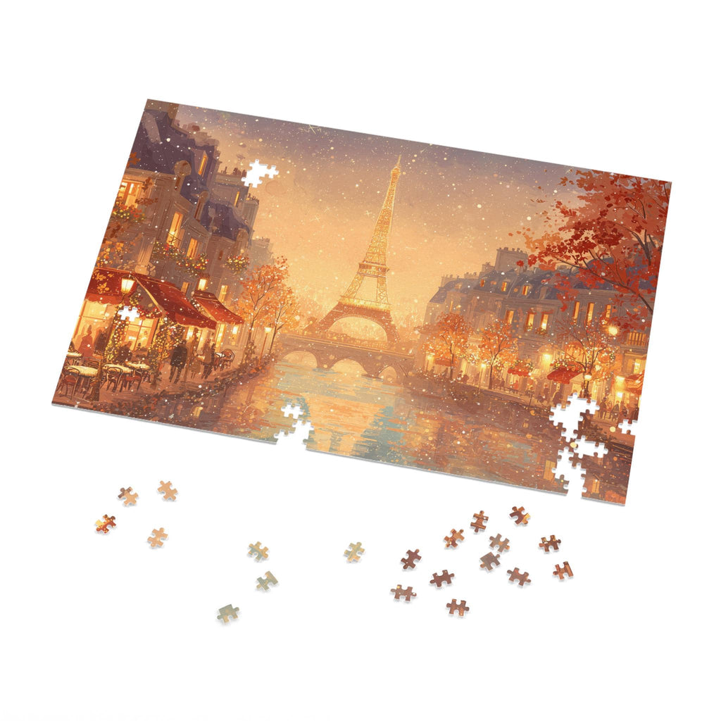 Paris Christmas Puzzle, Personalized Gift France Festive Market, Travel Keepsake, Family Holiday Souvenir