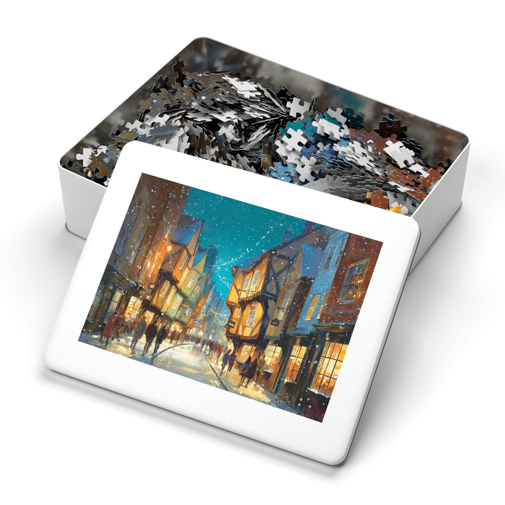 York England Christmas Puzzle, Personalized Gift Festive Market, Travel Keepsake, Family Holiday Souvenir
