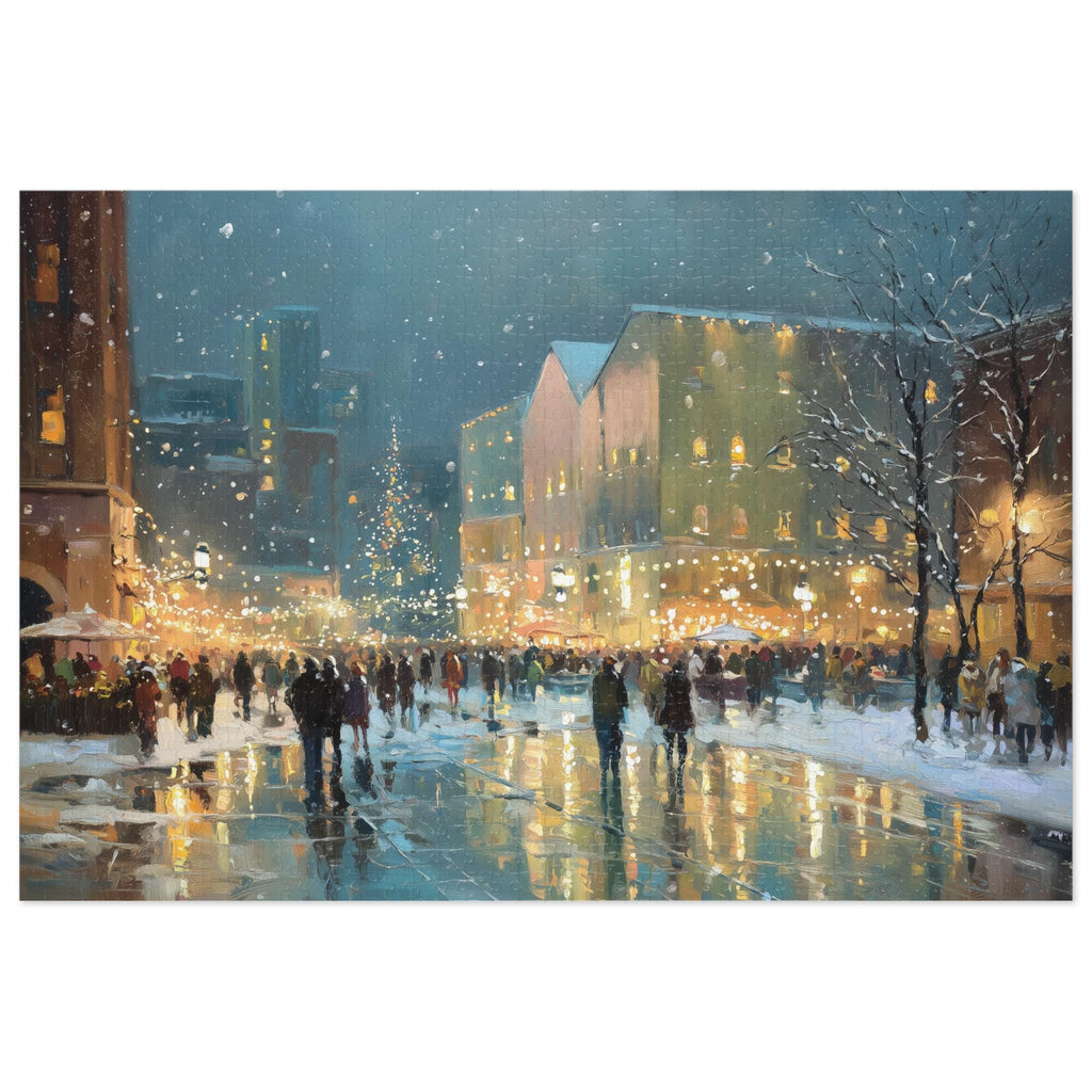 Pittsburgh Pennsylvania Christmas Puzzle, Personalized Gift Festive Market, Travel Keepsake, Family Holiday Souvenir