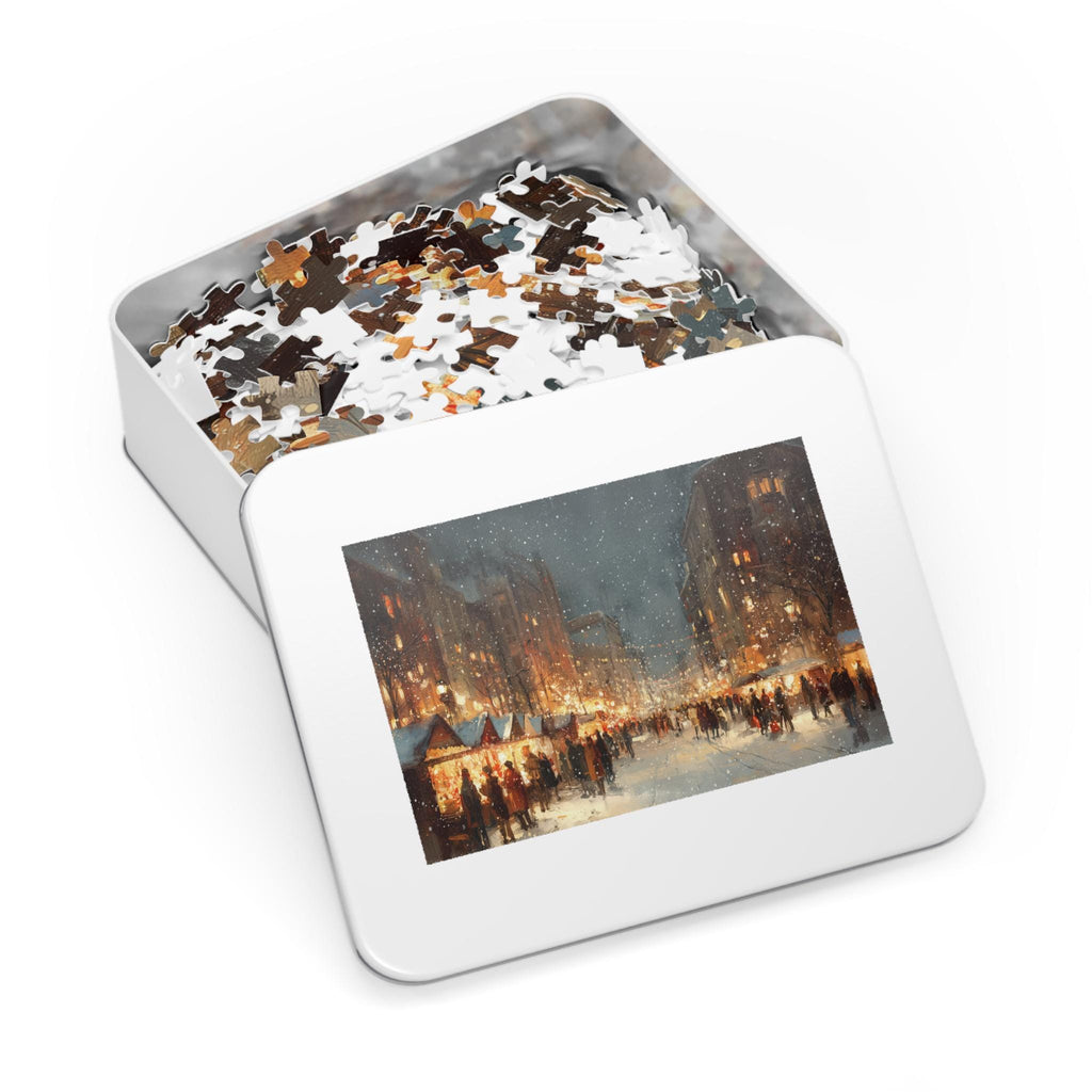 Hartford Connecticut Christmas Puzzle, Personalized Gift Festive Market, Travel Keepsake, Family Holiday Souvenir