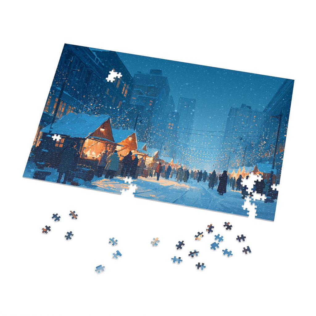 Edmonton Canada Christmas Puzzle, Personalized Gift Festive Market, Travel Keepsake, Family Holiday Souvenir