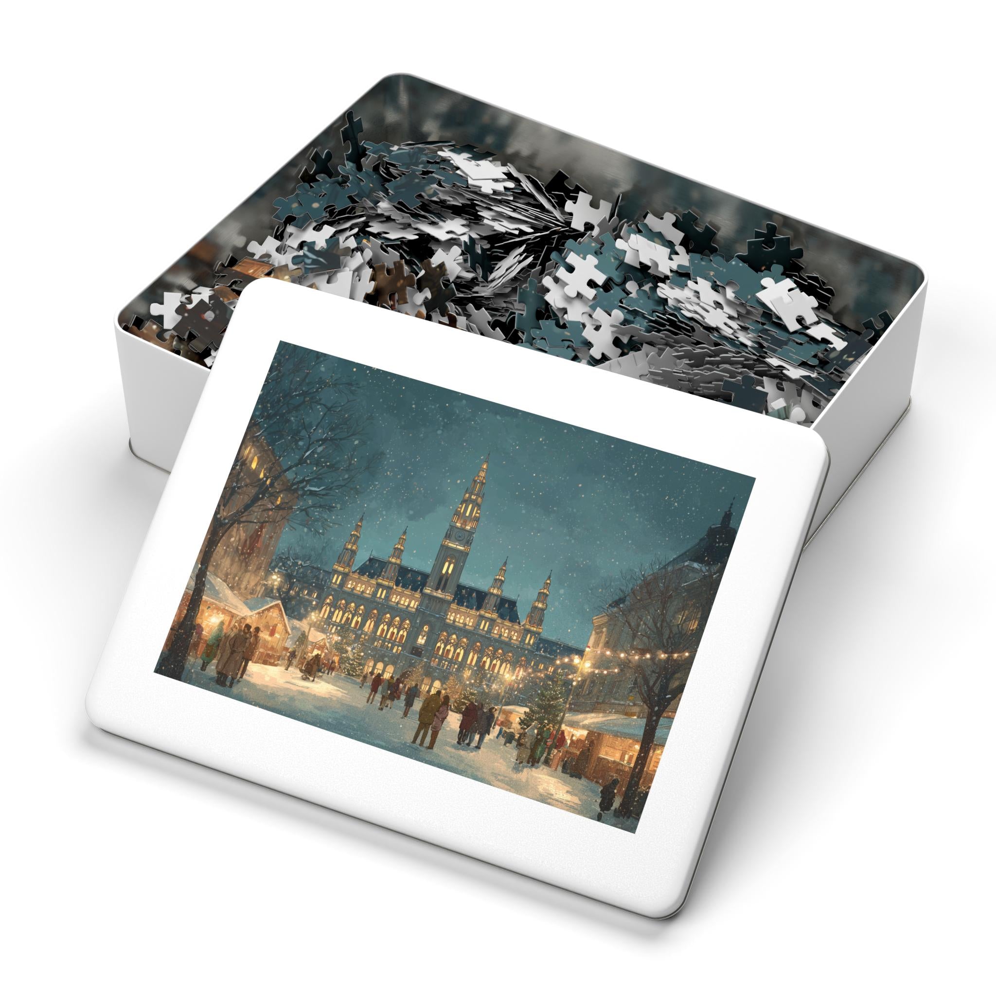Vienna Rathausplatz Christmas Puzzle, Personalized Gift Festive Market, Travel Keepsake, Family Holiday Souvenir