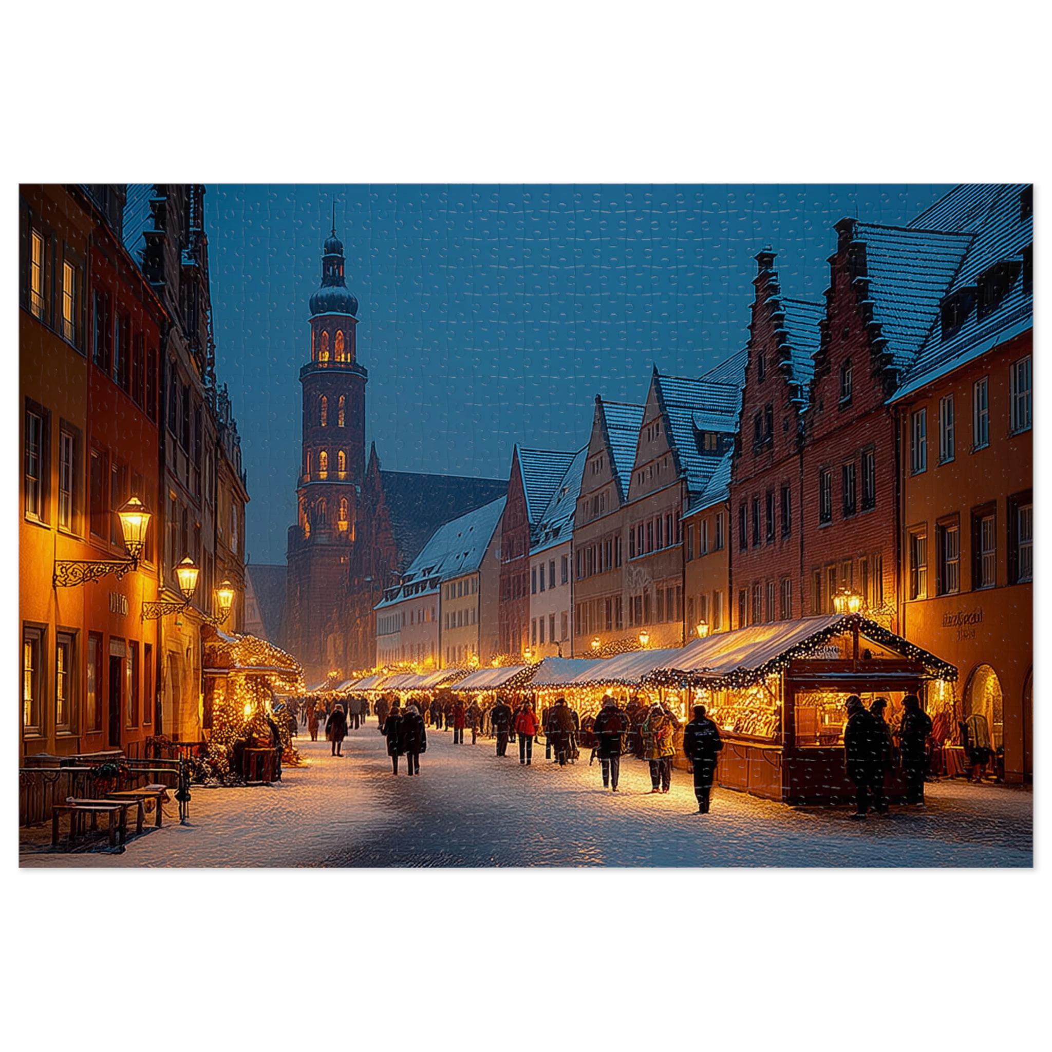 Nuremberg Germany Christmas Puzzle, Personalized Gift Festive Market, Travel Keepsake, Family Holiday Souvenir