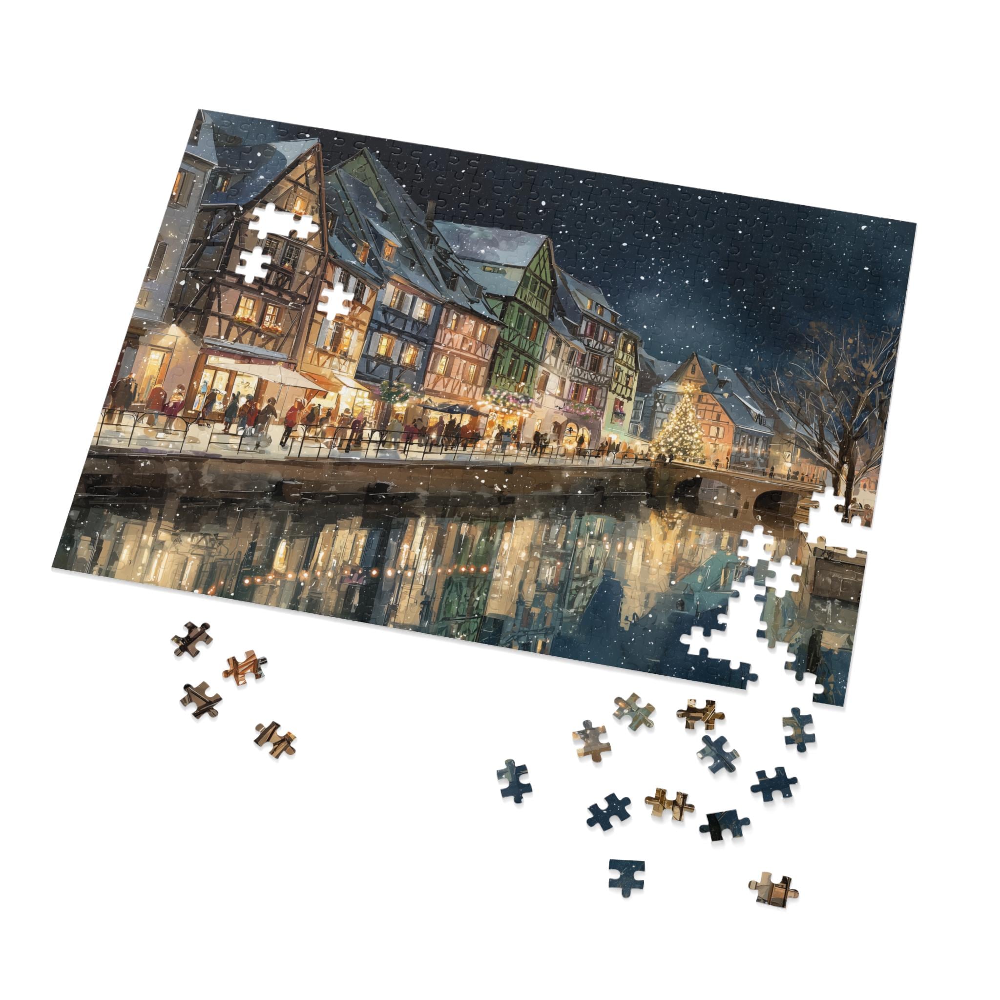 Colmar France Christmas Puzzle, Personalized Gift Festive Market, Travel Keepsake, Family Holiday Souvenir