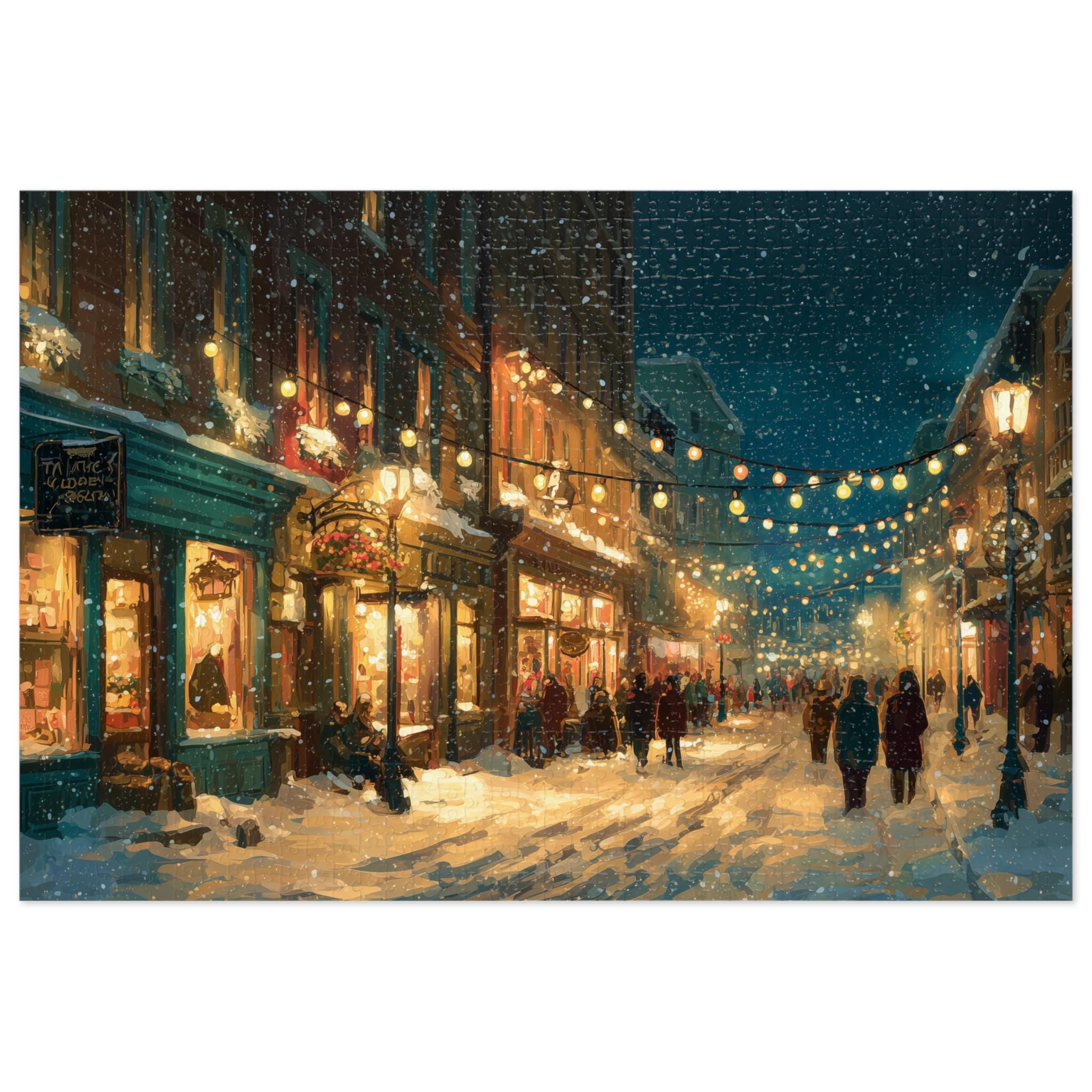Portland Maine Christmas Puzzle, Personalized Gift Festive Market, Travel Keepsake, Family Holiday Souvenir