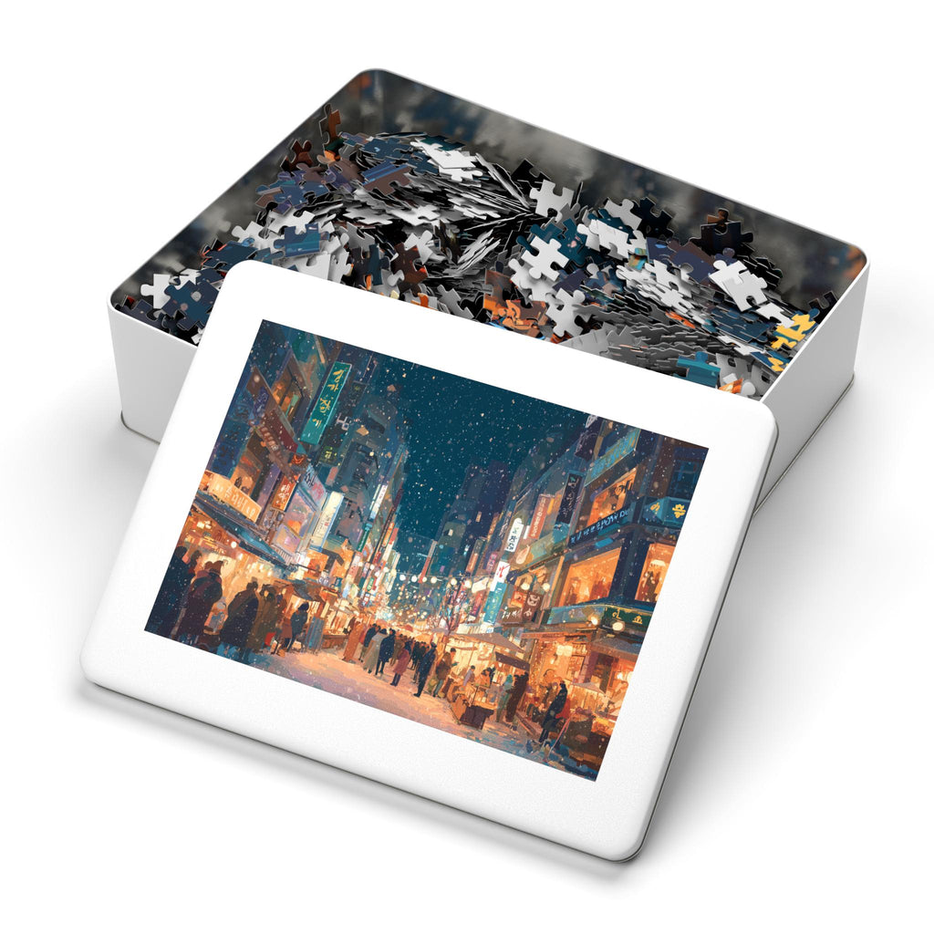 Seoul South Korea Christmas Puzzle, Personalized Gift Festive Market, Travel Keepsake, Family Holiday Souvenir