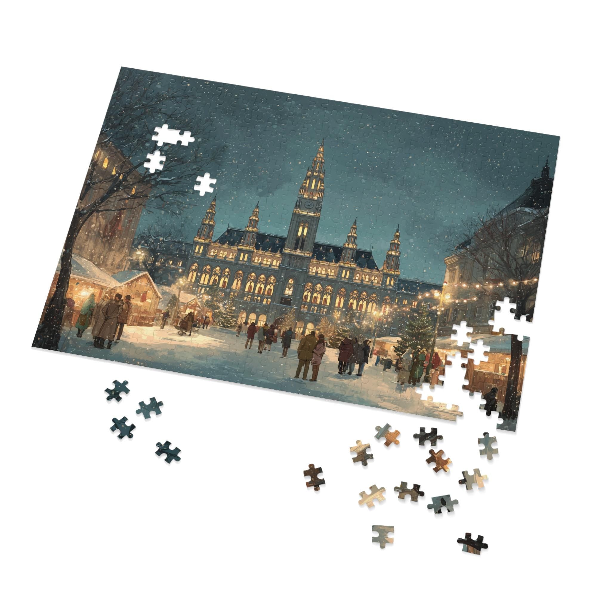 Vienna Rathausplatz Christmas Puzzle, Personalized Gift Festive Market, Travel Keepsake, Family Holiday Souvenir