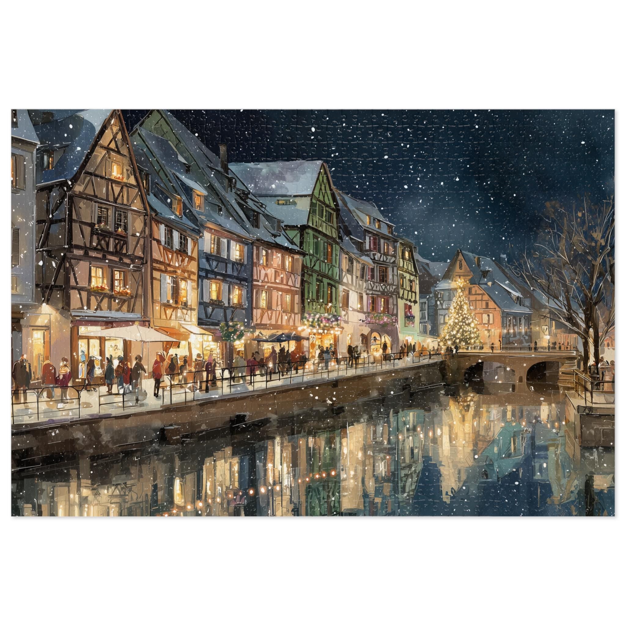 Colmar France Christmas Puzzle, Personalized Gift Festive Market, Travel Keepsake, Family Holiday Souvenir