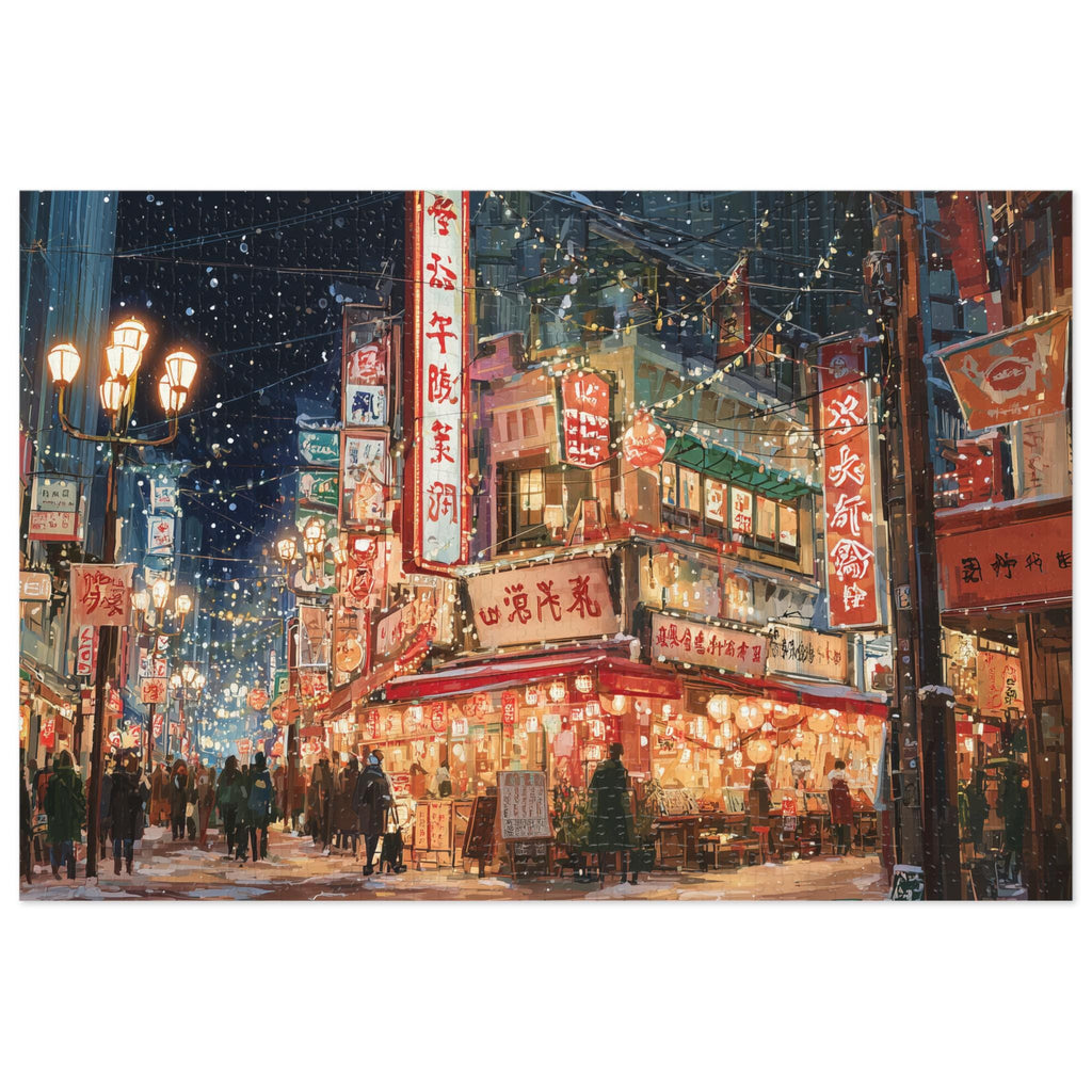 Osaka Japan Christmas Puzzle, Personalized Gift Festive Market, Travel Keepsake, Family Holiday Souvenir