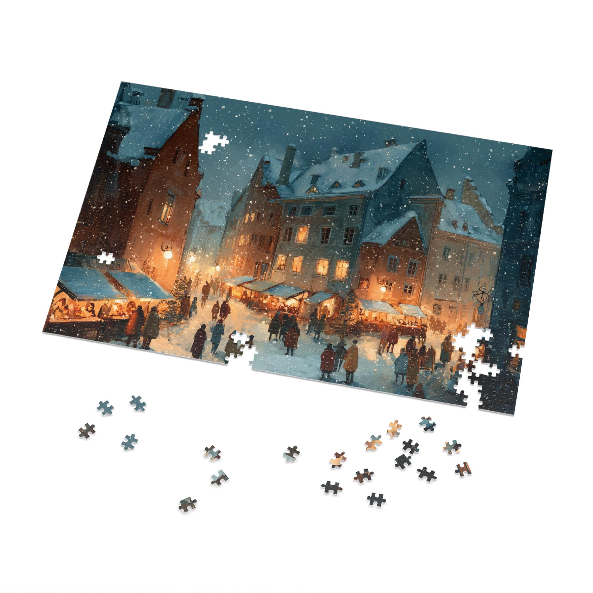 Tallinn Estonia Christmas Puzzle, Personalized Gift Festive Market, Travel Keepsake, Family Holiday Souvenir