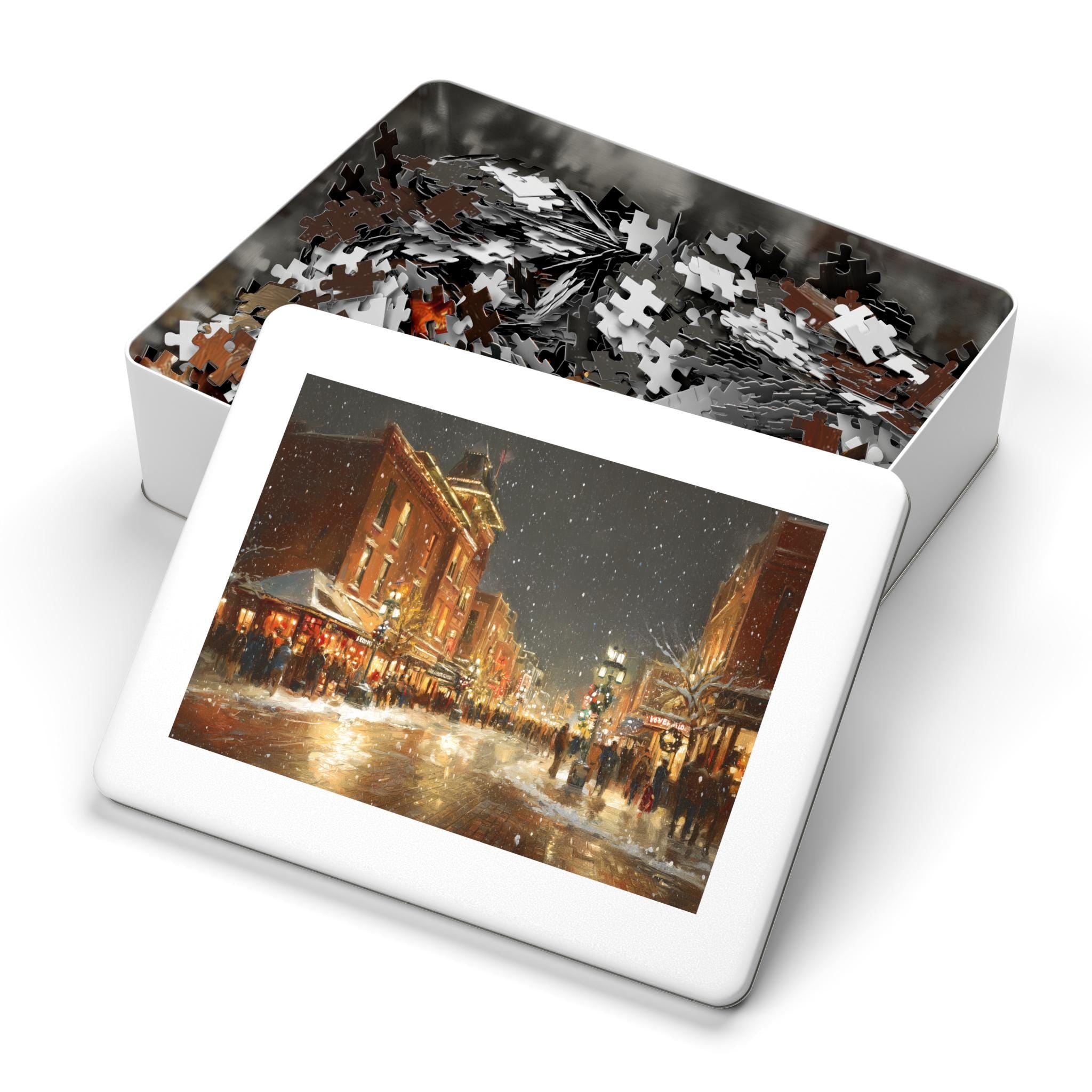 Omaha Nebraska Christmas Puzzle, Personalized Gift Festive Market, Travel Keepsake, Family Holiday Souvenir