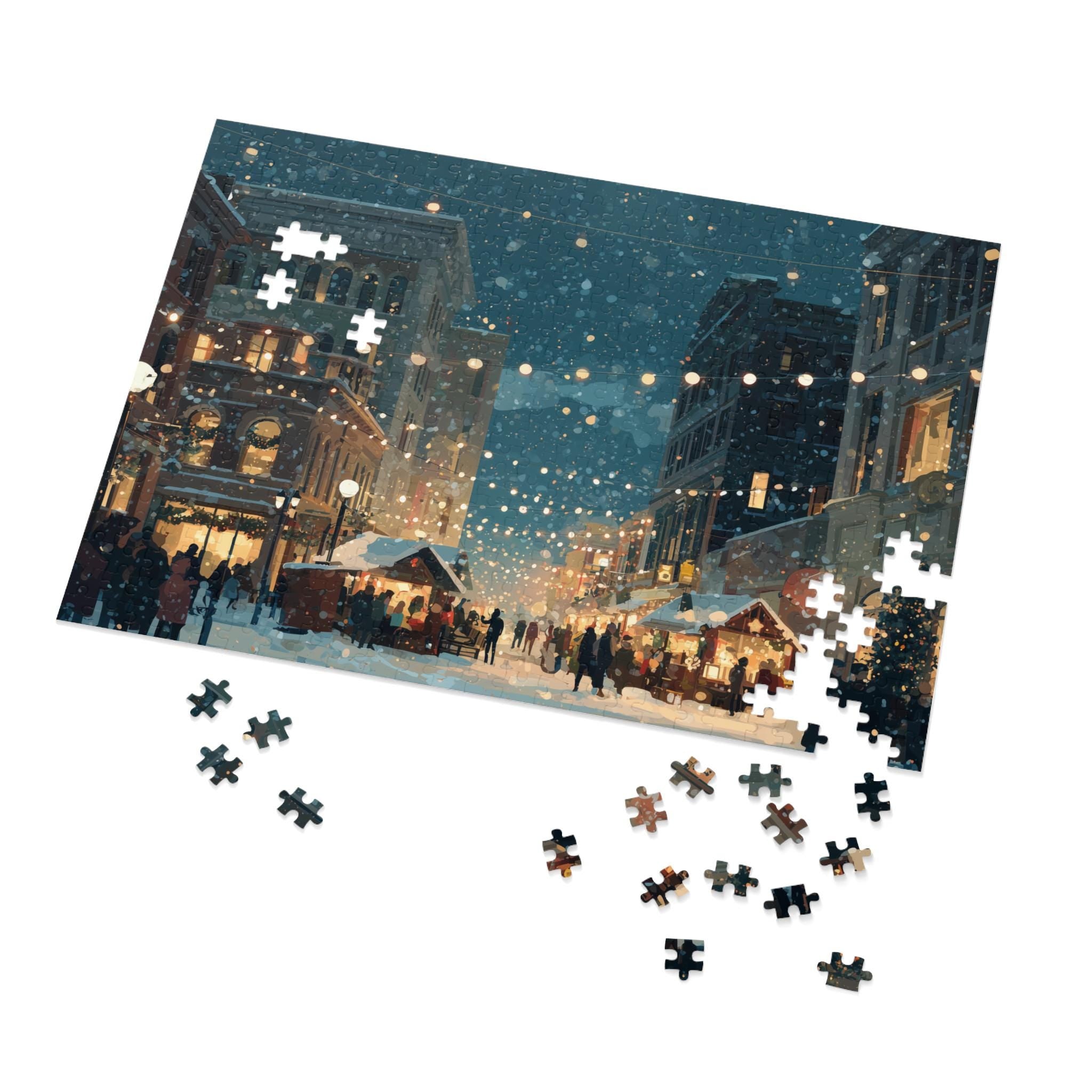 Winnipeg Canada Christmas Puzzle, Personalized Gift Festive Market, Travel Keepsake, Family Holiday Souvenir