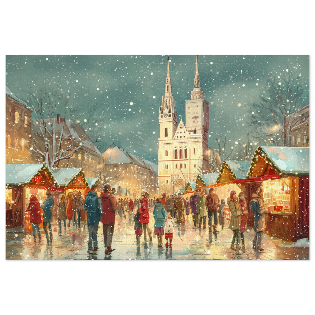 Zagreb Croatia Christmas Puzzle, Personalized Gift Festive Market, Travel Keepsake, Family Holiday Souvenir