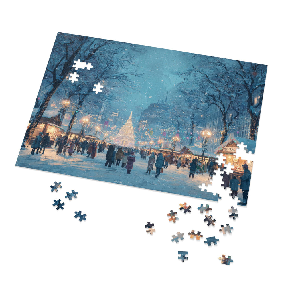 Sapporo Japan Christmas Puzzle, Personalized Gift Festive Market, Travel Keepsake, Family Holiday Souvenir