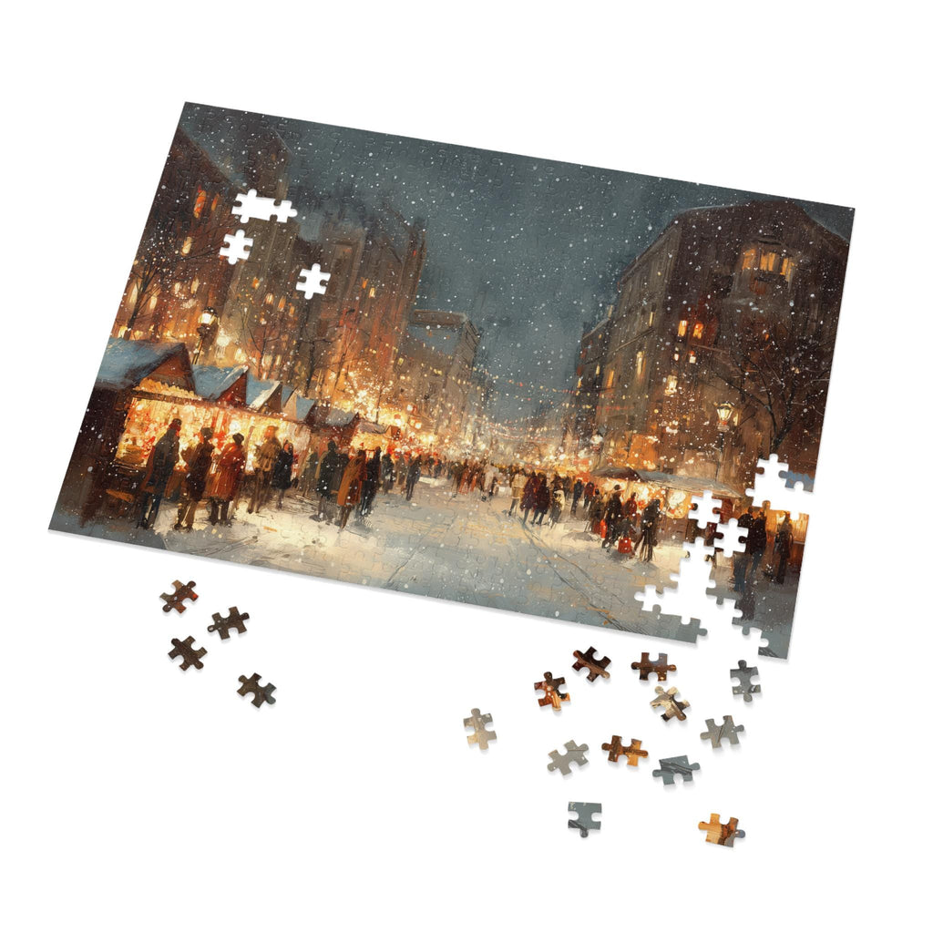 Hartford Connecticut Christmas Puzzle, Personalized Gift Festive Market, Travel Keepsake, Family Holiday Souvenir