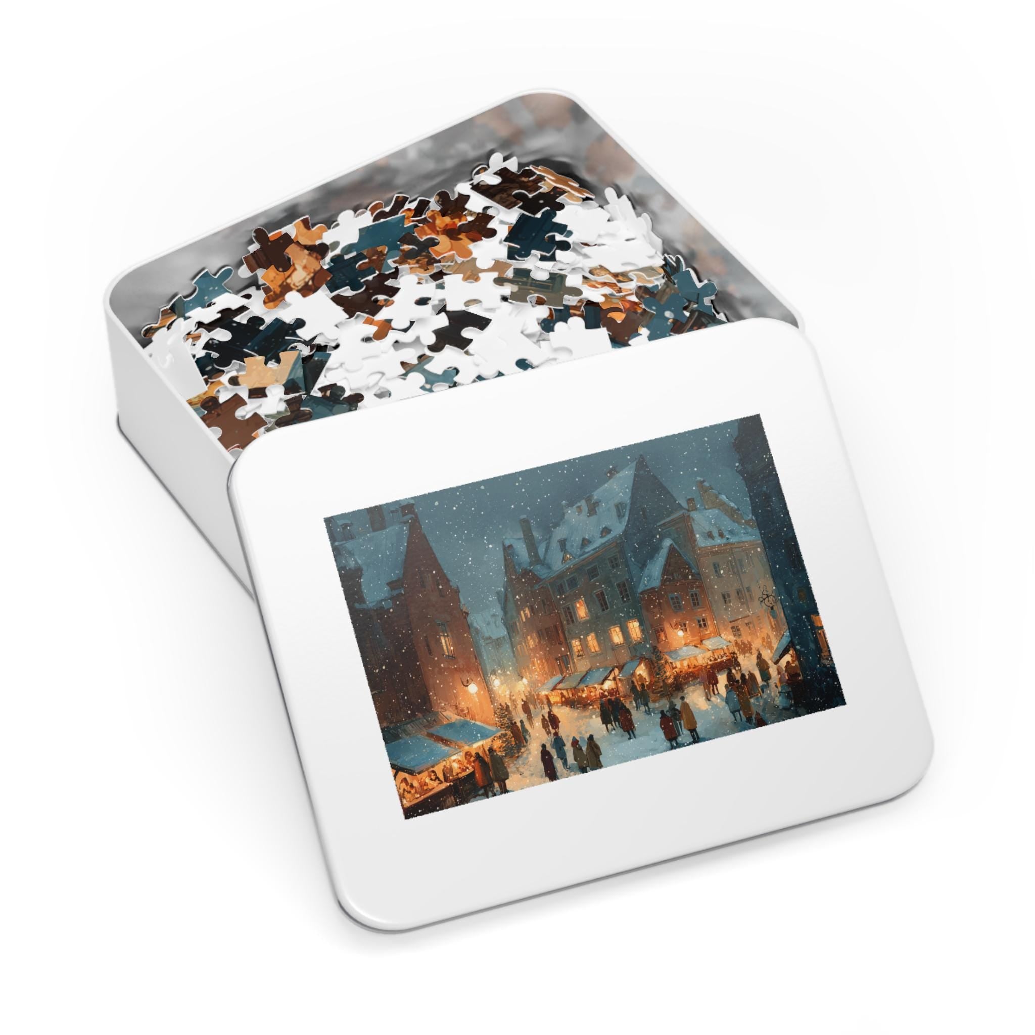 Tallinn Estonia Christmas Puzzle, Personalized Gift Festive Market, Travel Keepsake, Family Holiday Souvenir