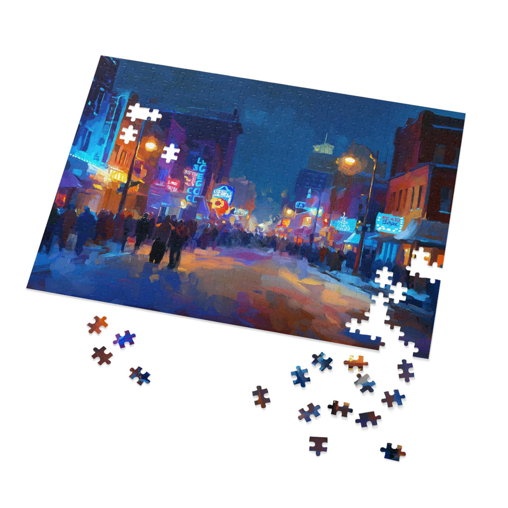 Memphis Tennessee Christmas Puzzle, Personalized Gift Festive Market, Travel Keepsake, Family Holiday Souvenir