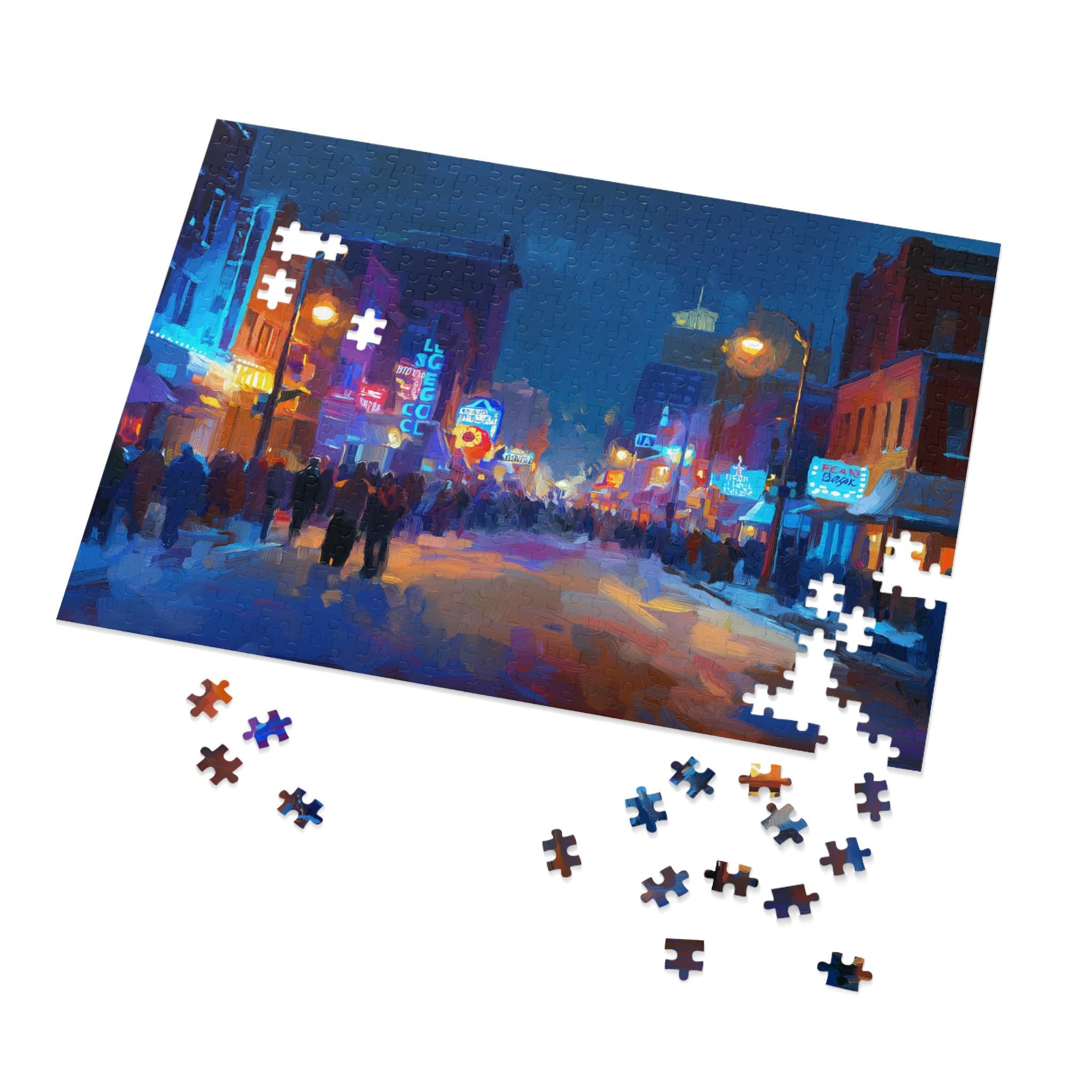 Memphis Tennessee Christmas Puzzle, Personalized Gift Festive Market, Travel Keepsake, Family Holiday Souvenir