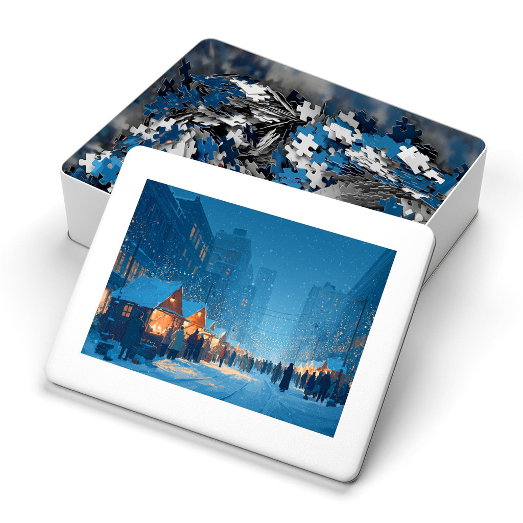 Edmonton Canada Christmas Puzzle, Personalized Gift Festive Market, Travel Keepsake, Family Holiday Souvenir