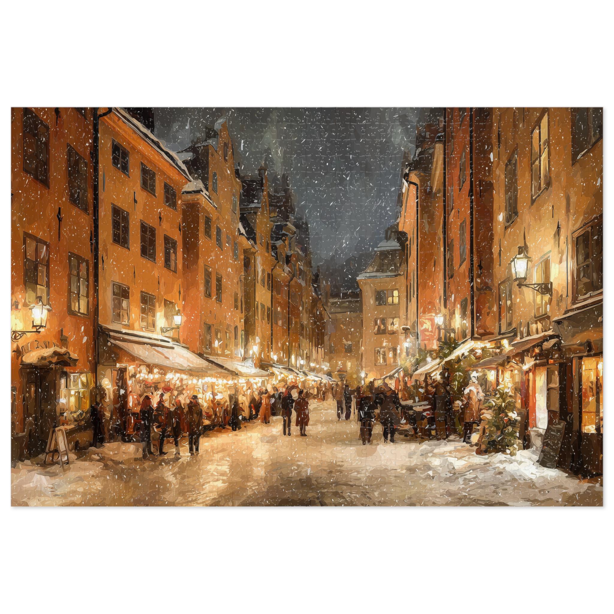 Stockholm Sweden Christmas Puzzle, Personalized Gift Festive Market, Travel Keepsake, Family Holiday Souvenir