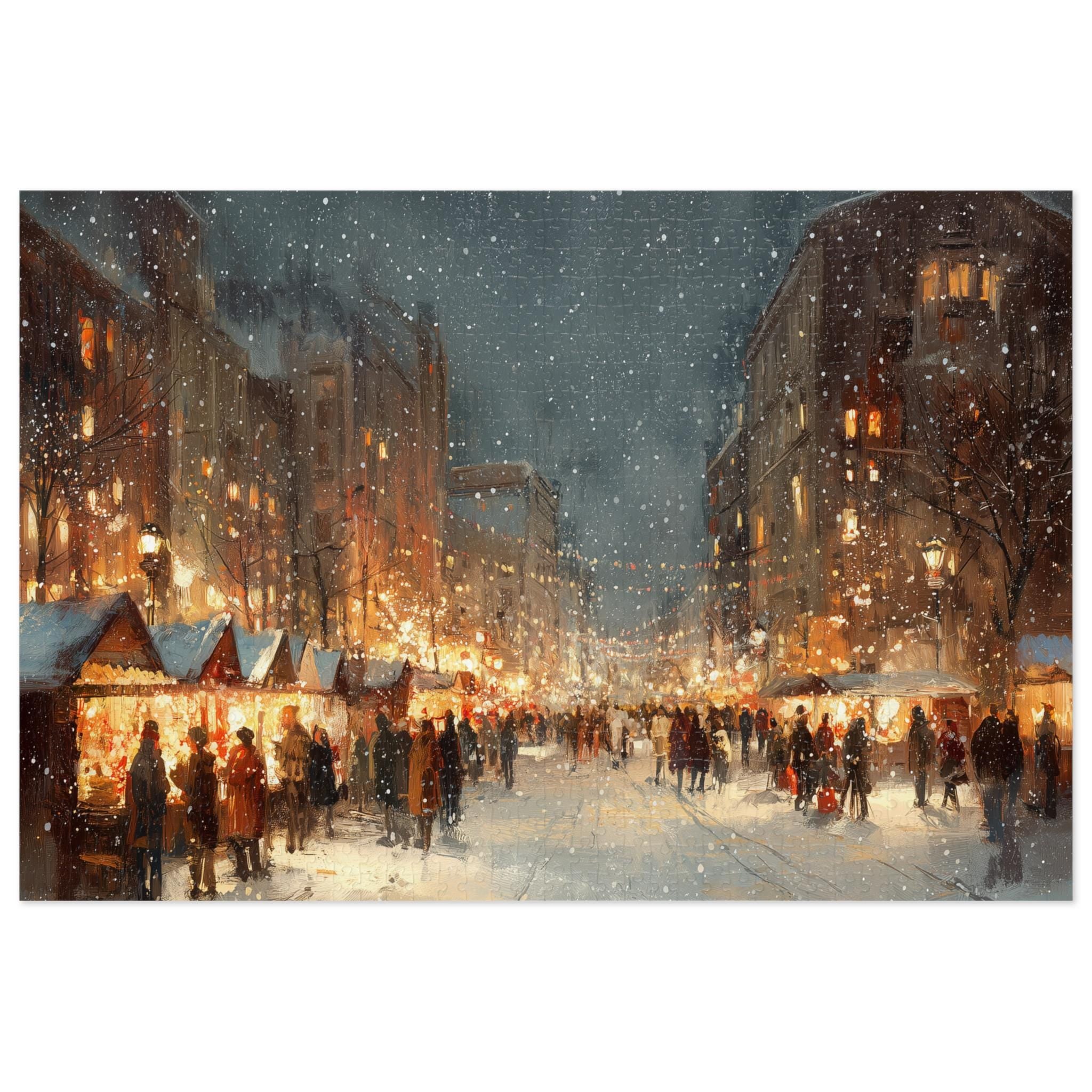 Hartford Connecticut Christmas Puzzle, Personalized Gift Festive Market, Travel Keepsake, Family Holiday Souvenir