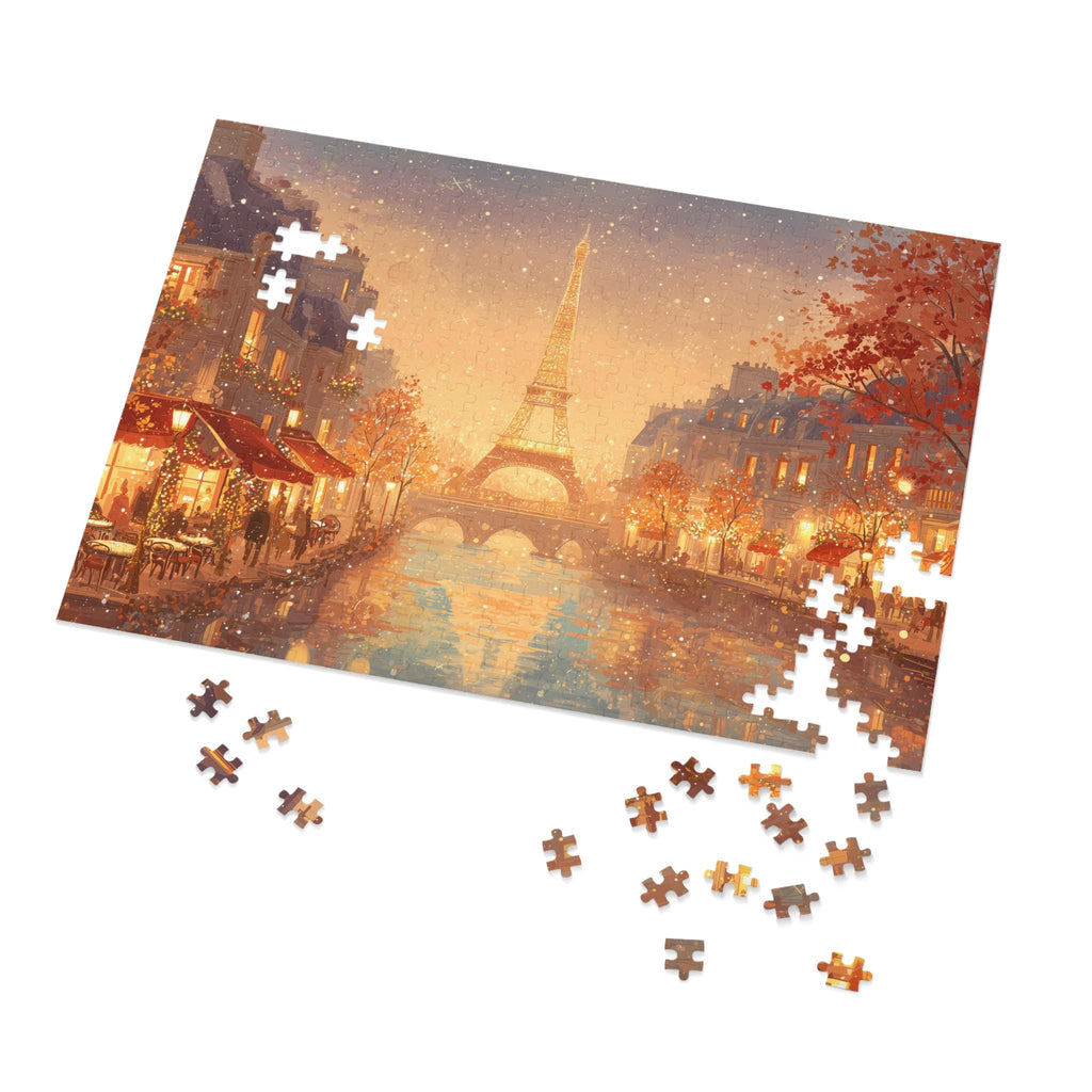 Paris Christmas Puzzle, Personalized Gift France Festive Market, Travel Keepsake, Family Holiday Souvenir