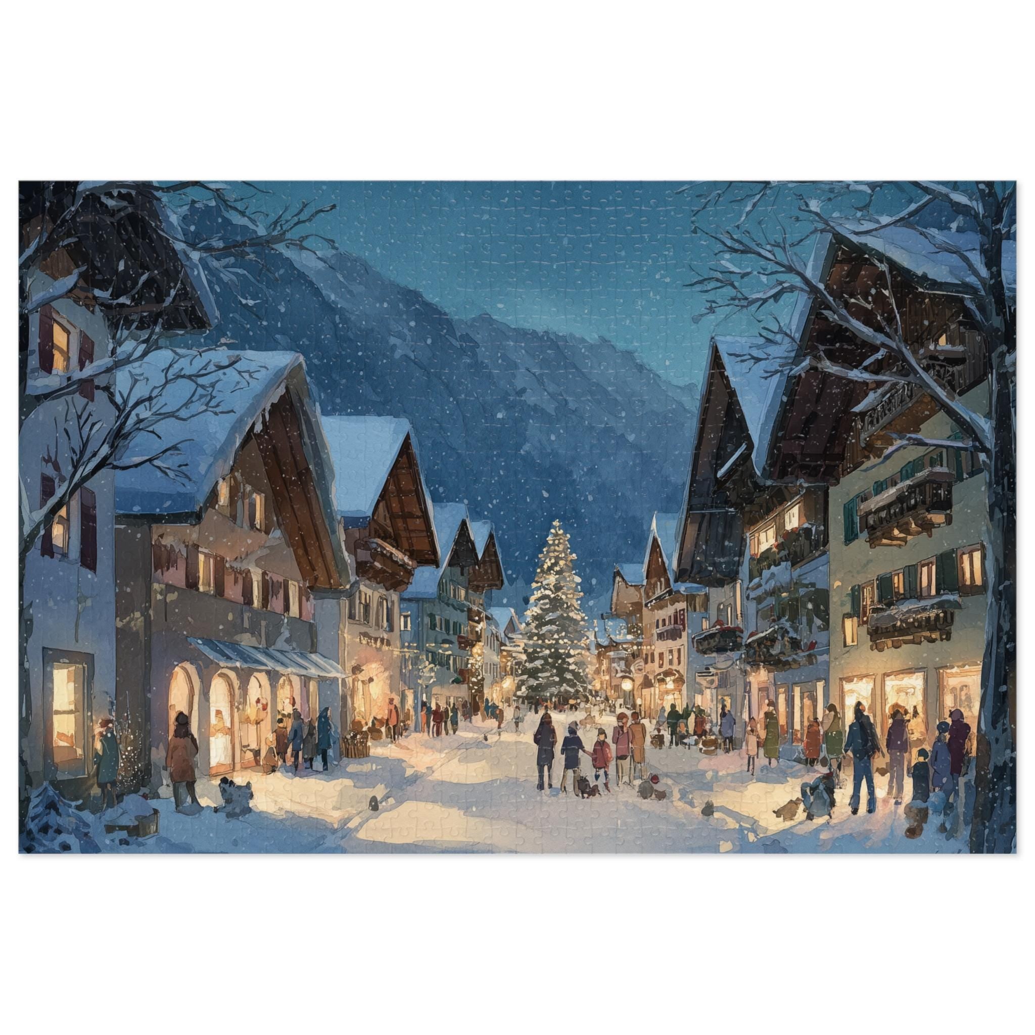 Garmisch Partenkirchen Germany Christmas Puzzle, Personalized Gift Festive Market, Travel Keepsake, Family Holiday Souvenir