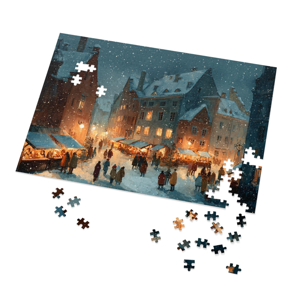 Tallinn Estonia Christmas Puzzle, Personalized Gift Festive Market, Travel Keepsake, Family Holiday Souvenir