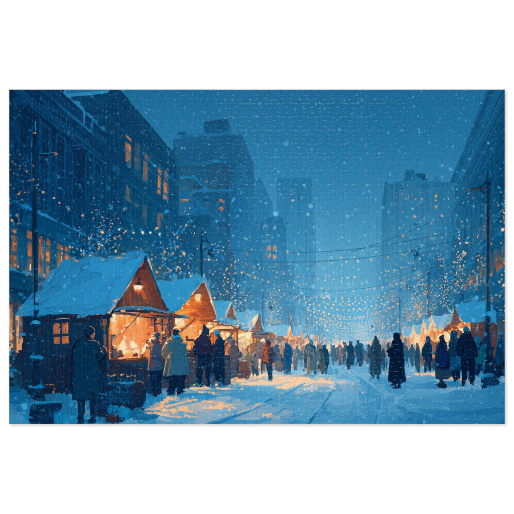 Edmonton Canada Christmas Puzzle, Personalized Gift Festive Market, Travel Keepsake, Family Holiday Souvenir