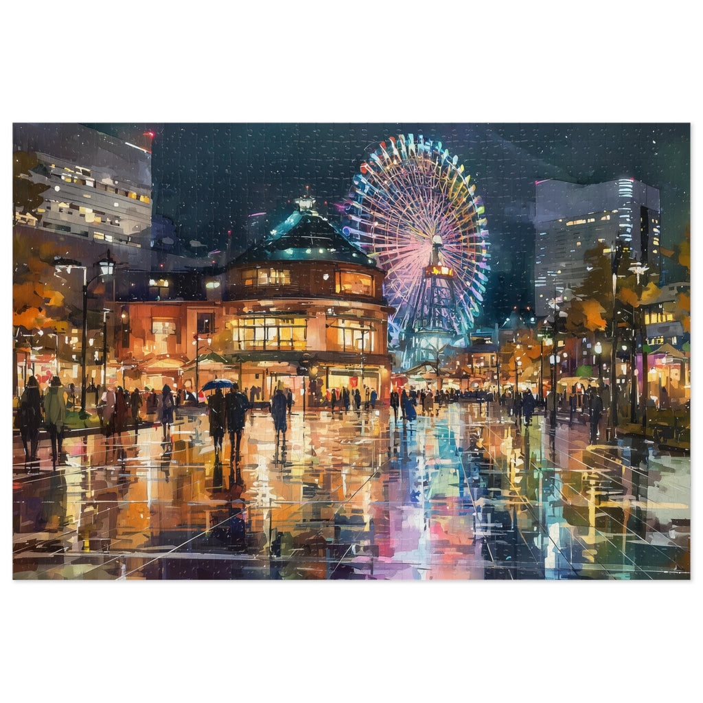 Yokohama Japan Christmas Puzzle, Personalized Gift Festive Market, Travel Keepsake, Family Holiday Souvenir