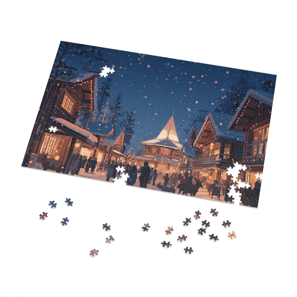 Rovaniemi Finland Christmas Puzzle, Personalized Gift Festive Market, Travel Keepsake, Family Holiday Souvenir
