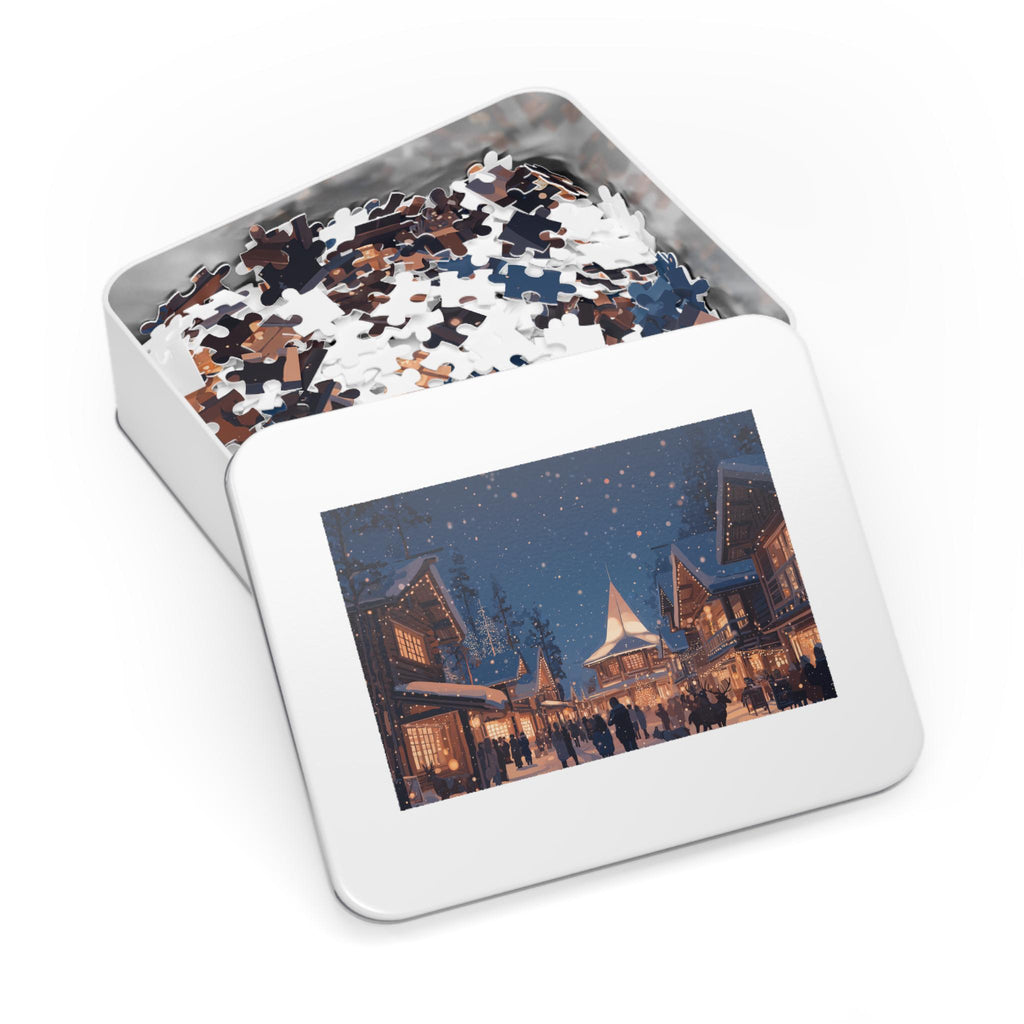 Rovaniemi Finland Christmas Puzzle, Personalized Gift Festive Market, Travel Keepsake, Family Holiday Souvenir