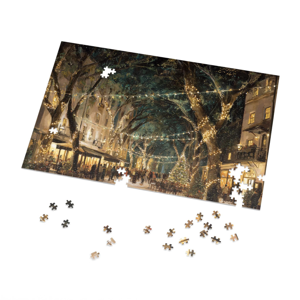 Savannah Georgia Christmas Puzzle, Personalized Gift Festive Market, Travel Keepsake, Family Holiday Souvenir