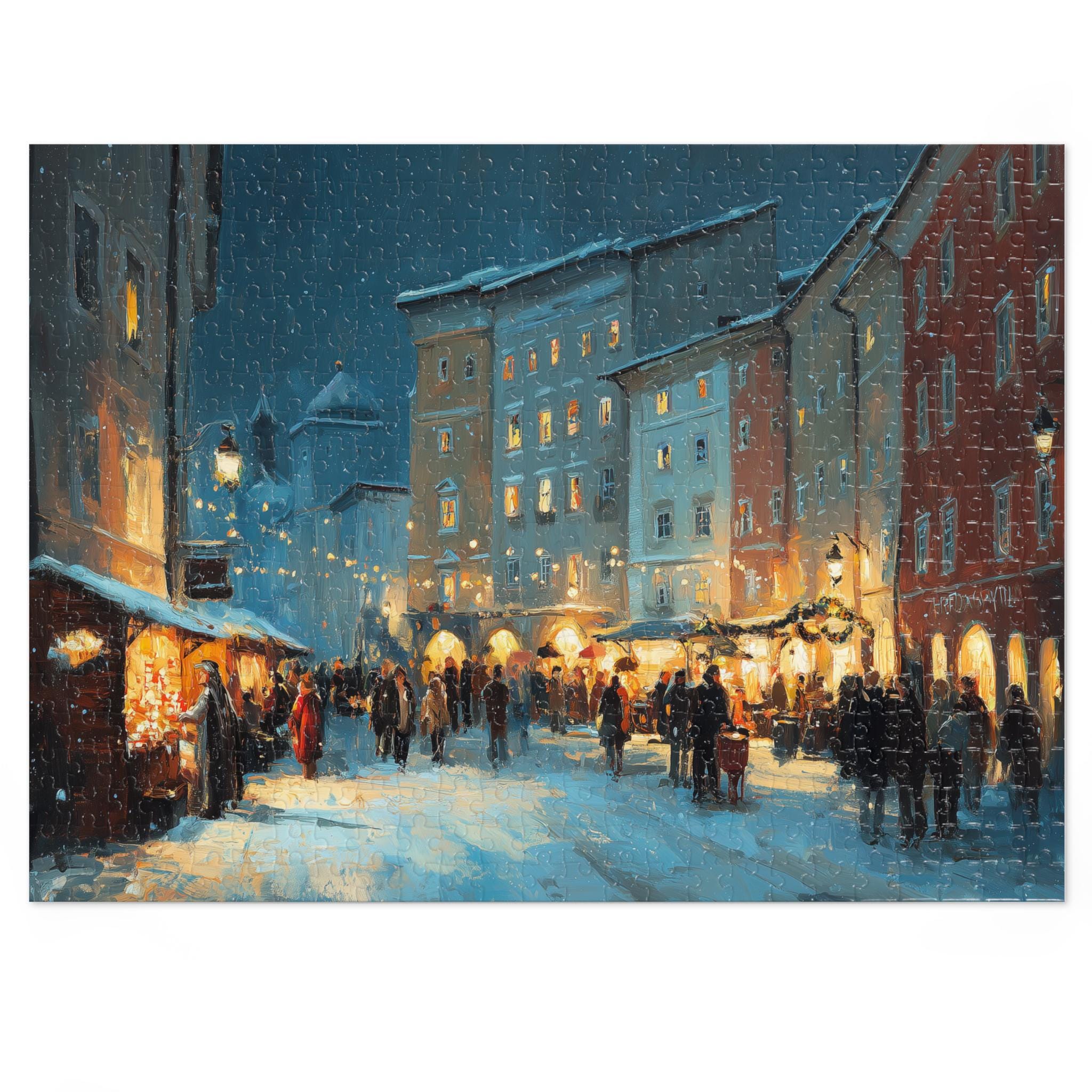 Salzburg Austria Christmas Puzzle, Personalized Gift Festive Market, Travel Keepsake, Family Holiday Souvenir