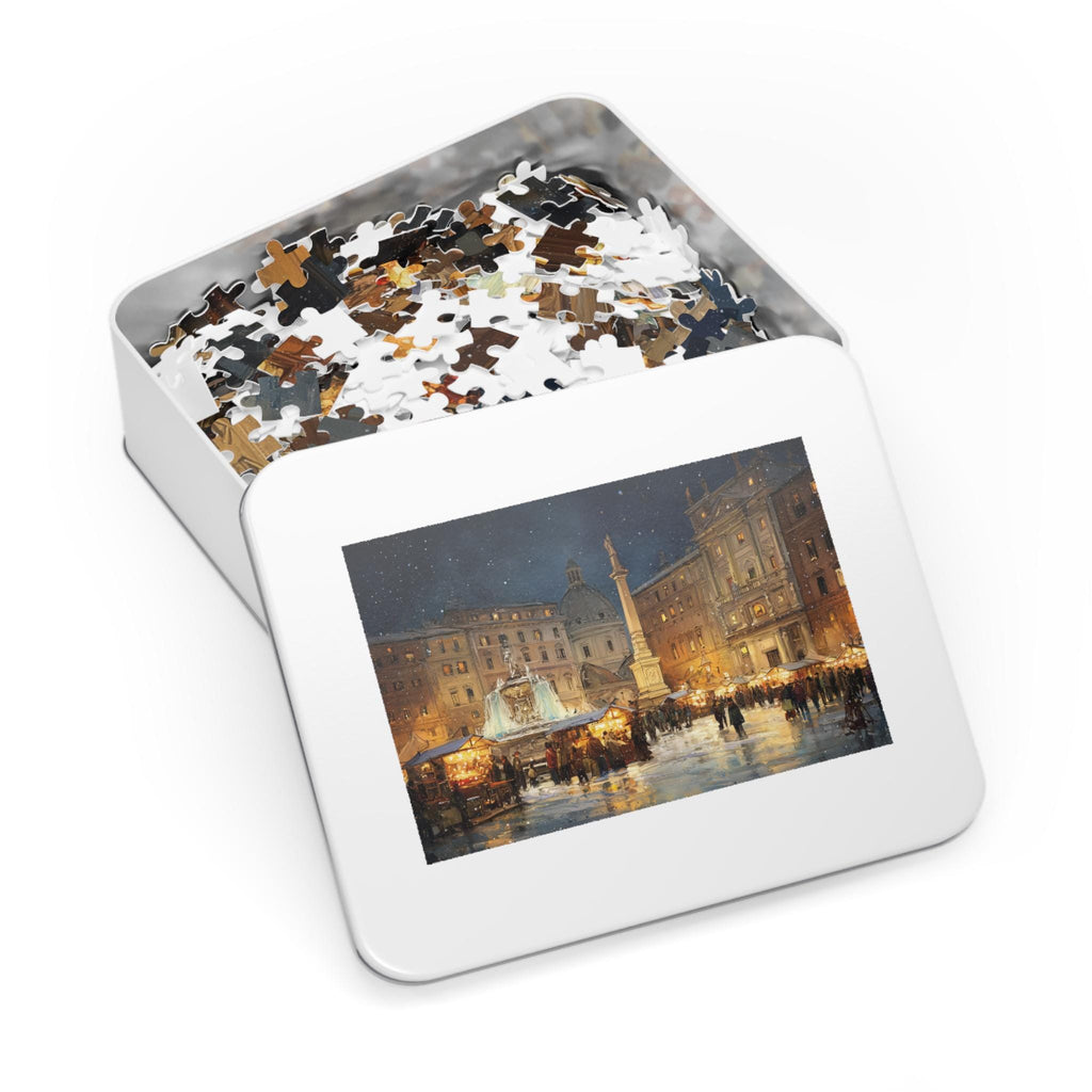 Rome Italy Christmas Puzzle, Personalized Gift Festive Market, Travel Keepsake, Family Holiday Souvenir
