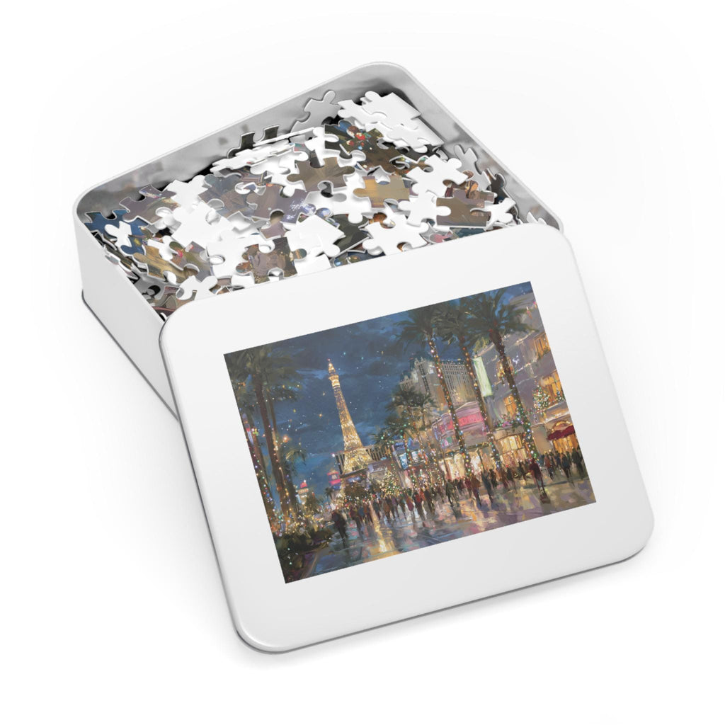 Las Vegas Nevada Christmas Puzzle, Personalized Gift Festive Market, Travel Keepsake, Family Holiday Souvenir