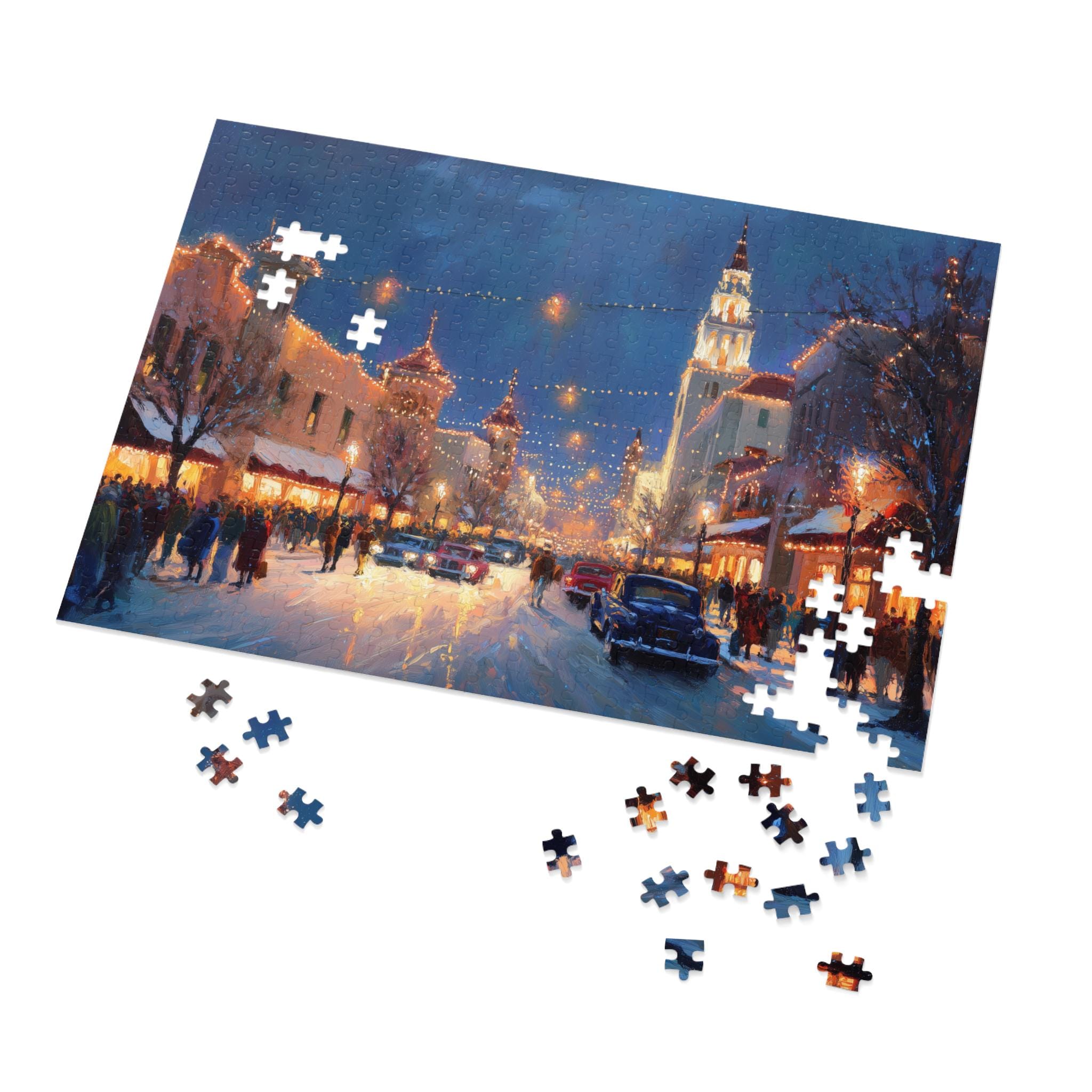 Kansa City Missouri Christmas Puzzle, Personalized Gift Festive Market, Travel Keepsake, Family Holiday Souvenir