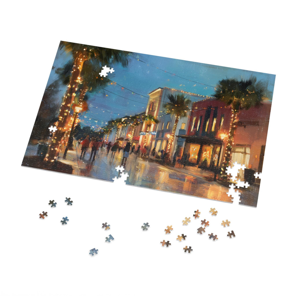 Jackson Mississippi Christmas Puzzle, Personalized Gift Festive Market, Travel Keepsake, Family Holiday Souvenir