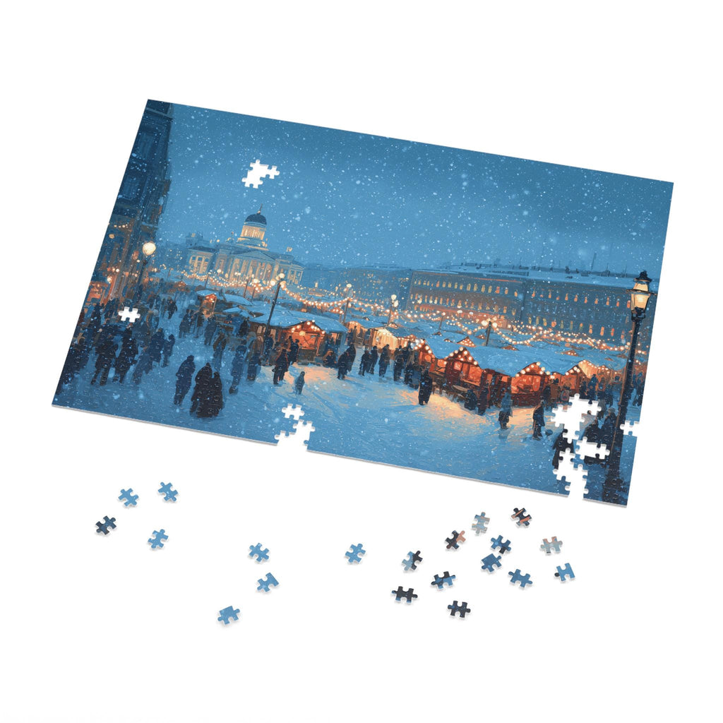 Helsinki Finland Christmas Puzzle, Personalized Gift Festive Market, Travel Keepsake, Family Holiday Souvenir