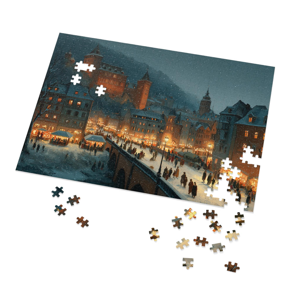 Heidelberg Germany Christmas Puzzle, Personalized Gift Festive Market, Travel Keepsake, Family Holiday Souvenir