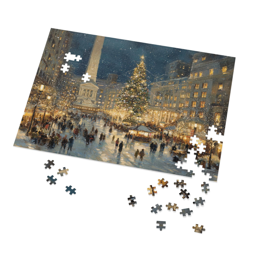 Indianapolis Indiana Christmas Puzzle, Personalized Gift Festive Market, Travel Keepsake, Family Holiday Souvenir