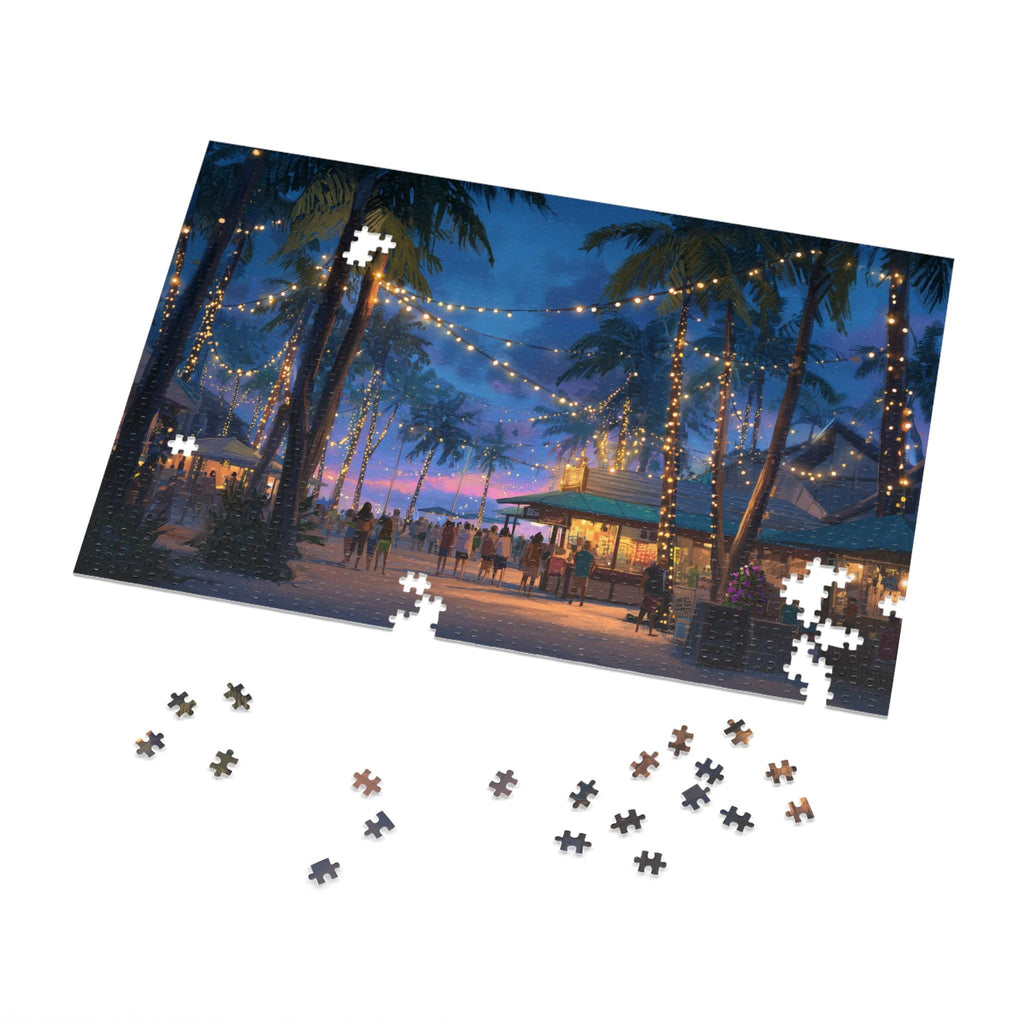 Honolulu Hawaii Christmas Puzzle, Personalized Gift Festive Market, Travel Keepsake, Family Holiday Souvenir