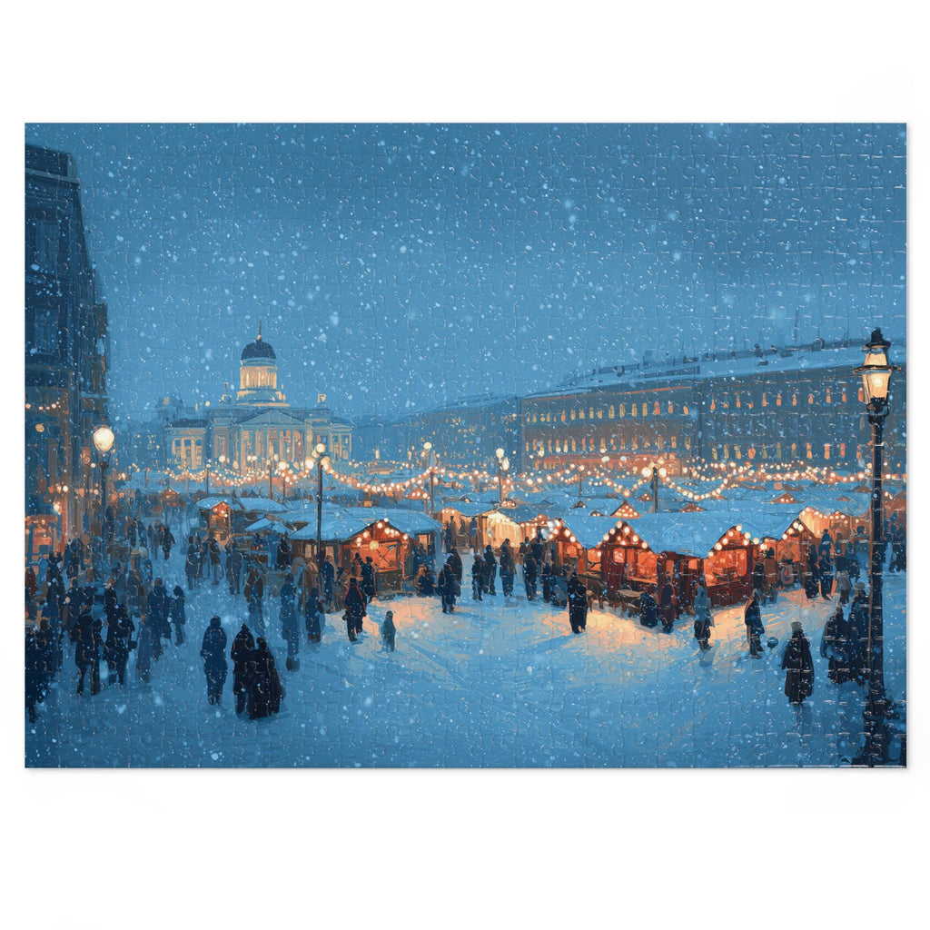 Helsinki Finland Christmas Puzzle, Personalized Gift Festive Market, Travel Keepsake, Family Holiday Souvenir