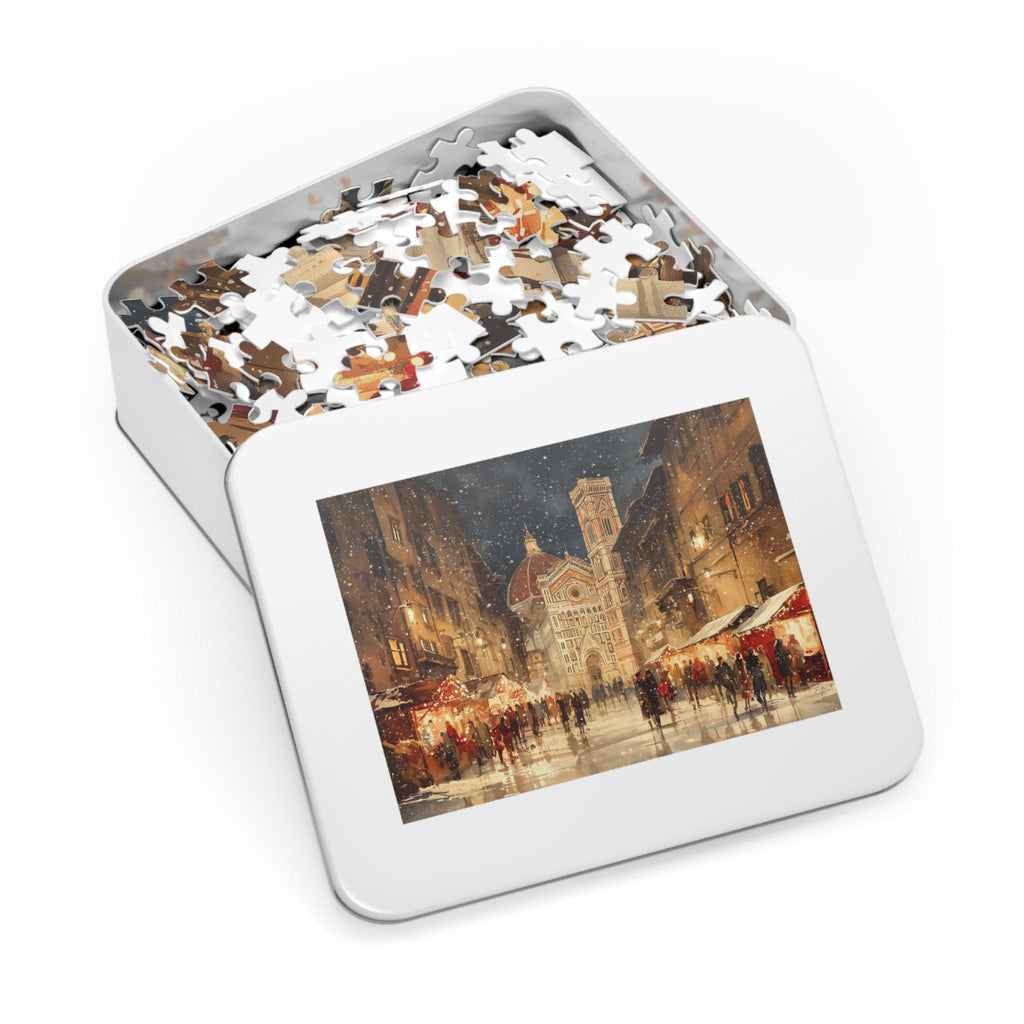 Florence Italy Christmas Puzzle, Personalized Gift Festive Market, Travel Keepsake, Family Holiday Souvenir