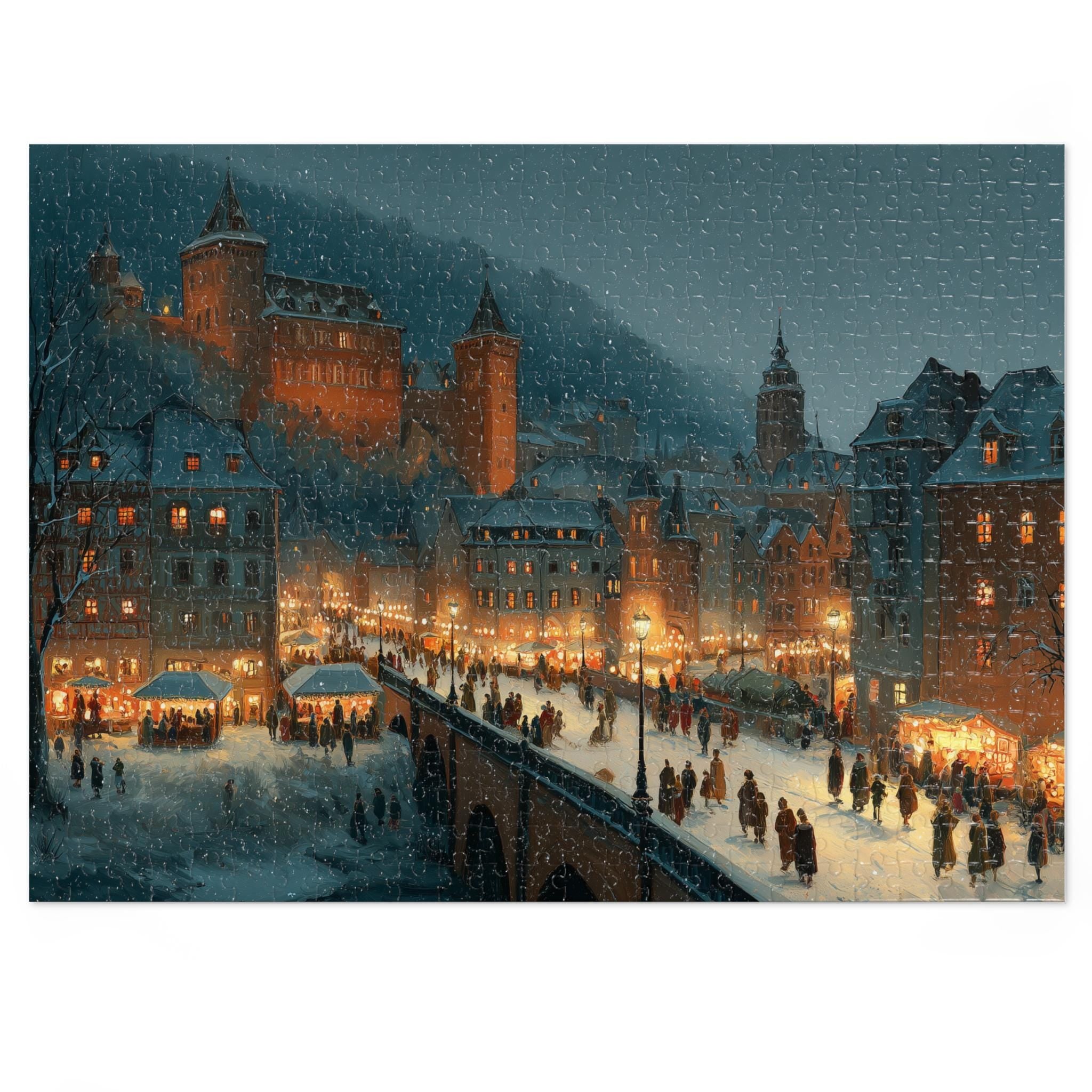 Heidelberg Germany Christmas Puzzle, Personalized Gift Festive Market, Travel Keepsake, Family Holiday Souvenir