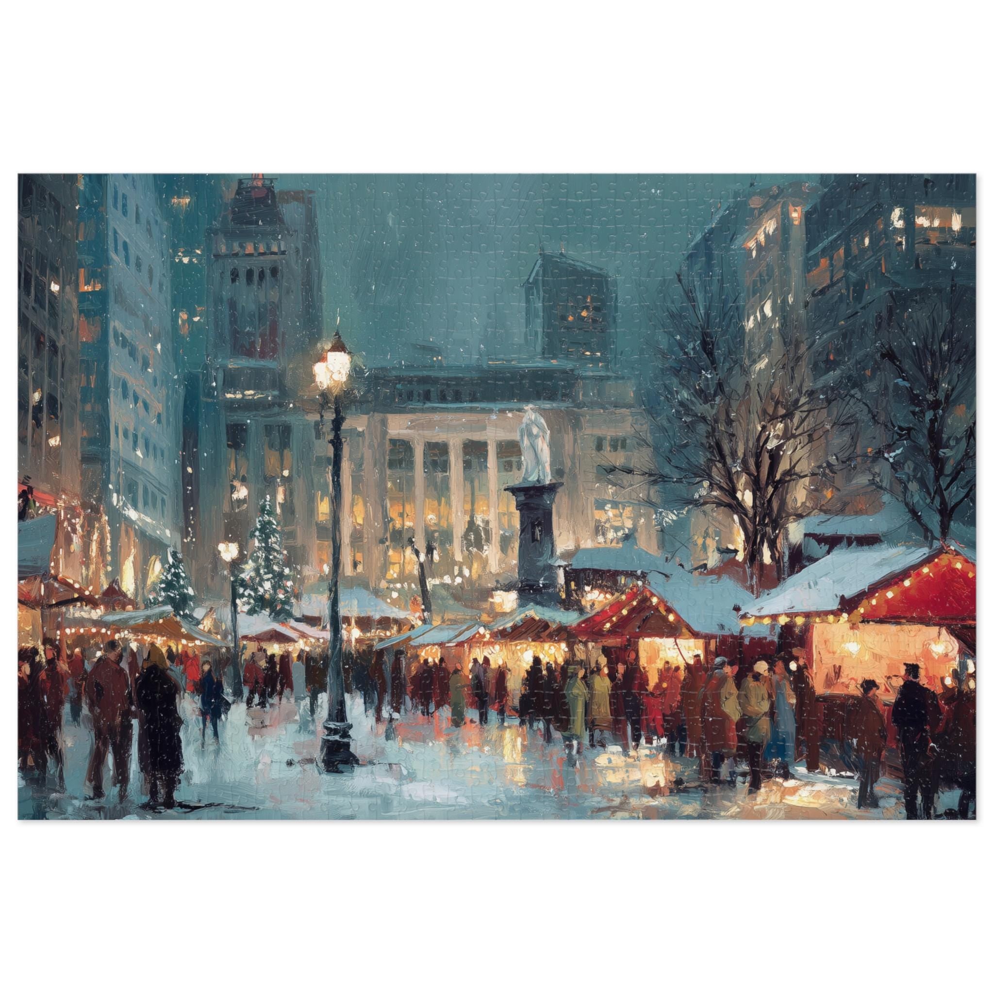 Cincinnati Ohio Christmas Puzzle, Personalized Gift Festive Market, Travel Keepsake, Family Holiday Souvenir