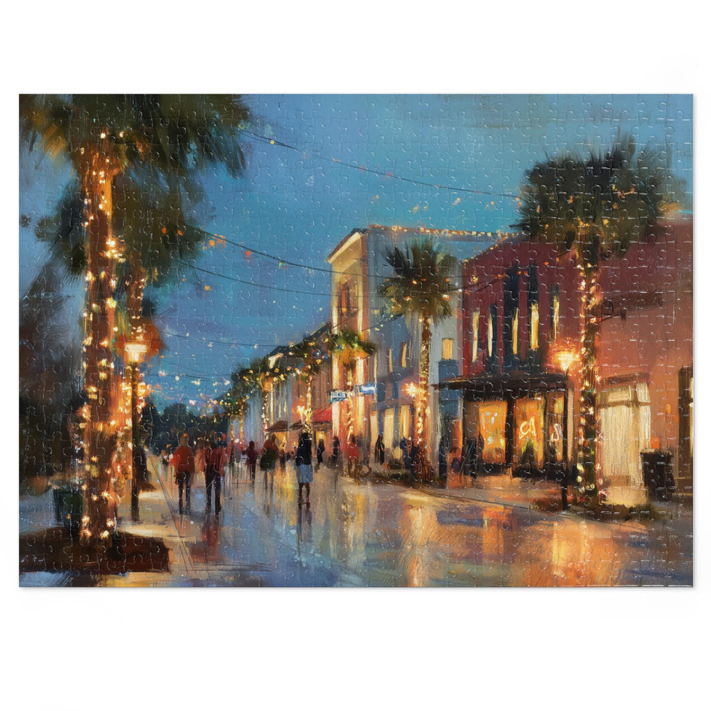 Jackson Mississippi Christmas Puzzle, Personalized Gift Festive Market, Travel Keepsake, Family Holiday Souvenir