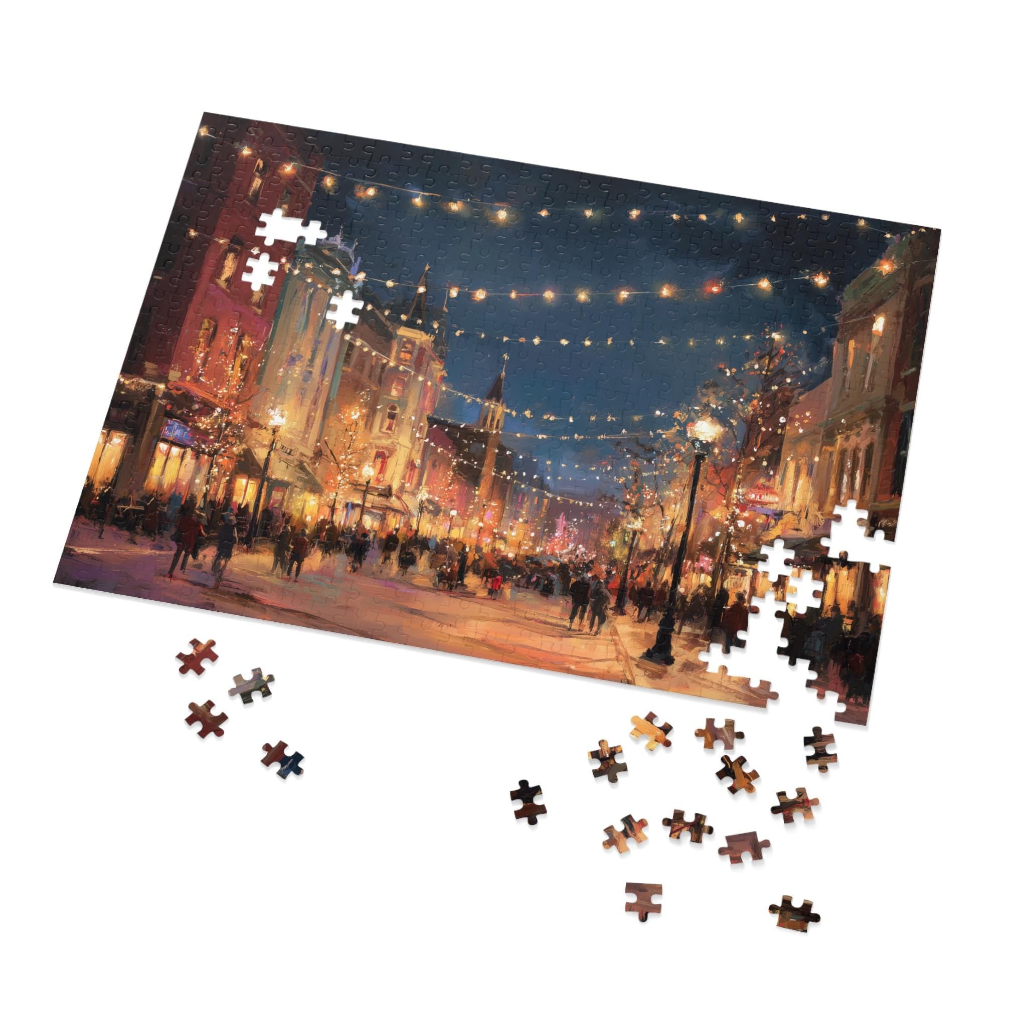 Birmingham Alabama Christmas Puzzle, Personalized Gift Festive Market, Travel Keepsake, Family Holiday Souvenir
