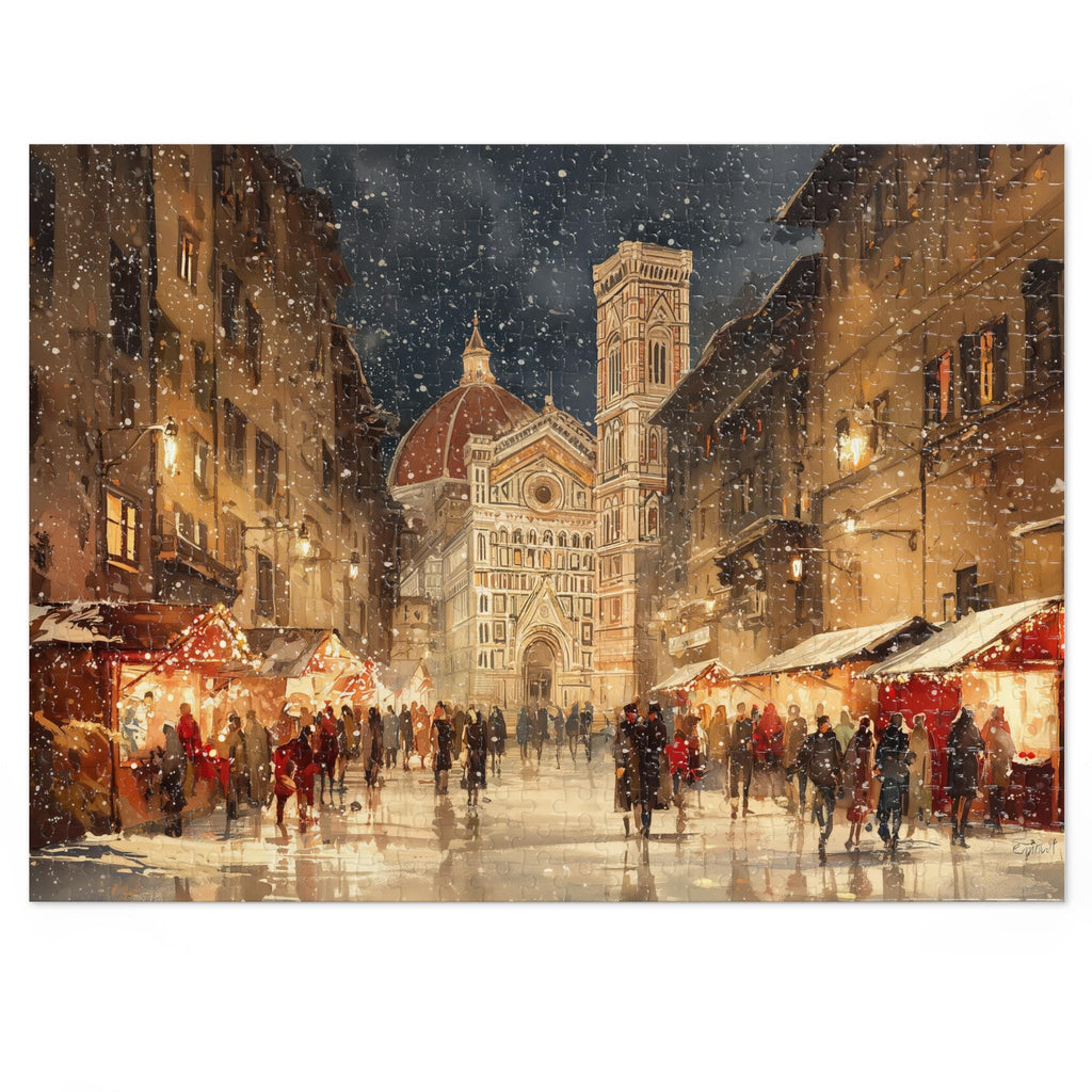 Florence Italy Christmas Puzzle, Personalized Gift Festive Market, Travel Keepsake, Family Holiday Souvenir