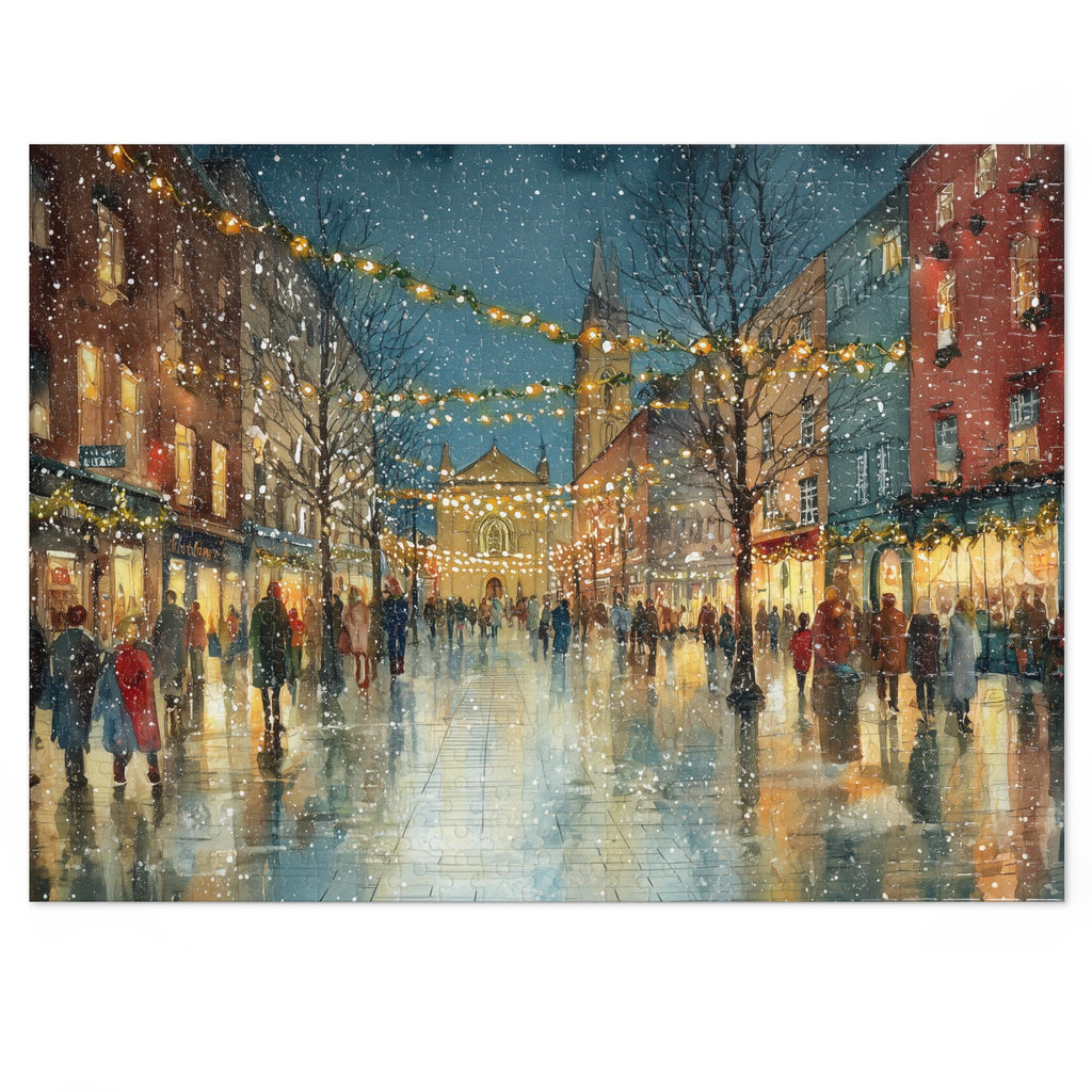 Dublin Ireland Christmas Puzzle, Personalized Gift Festive Market, Travel Keepsake, Family Holiday Souvenir
